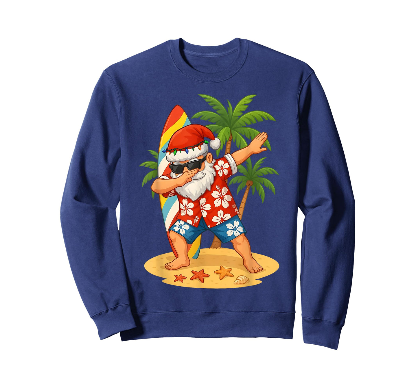 Christmas In July Funny Dabbing Santa Beach Hawaiian Summer T-Shirt