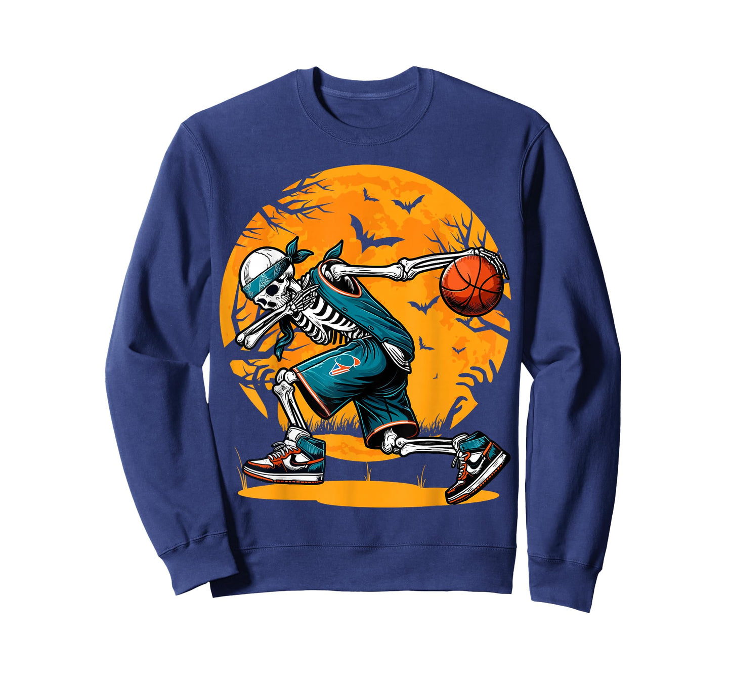 Dabbing Skeleton Basketball Halloween Boys Basketball Player T-Shirt