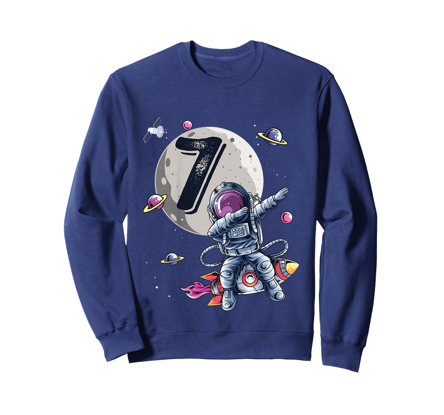 Kids 7 Years Old Birthday Boy Astronaut Gifts Space 7th B-Day T-Shirt