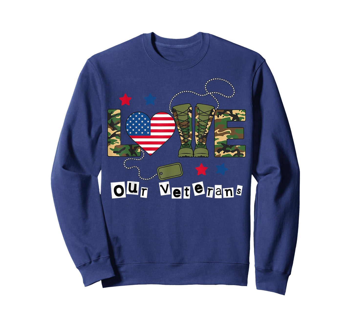 Love Our Veterans Day Proud Military American Flag T-Shirt