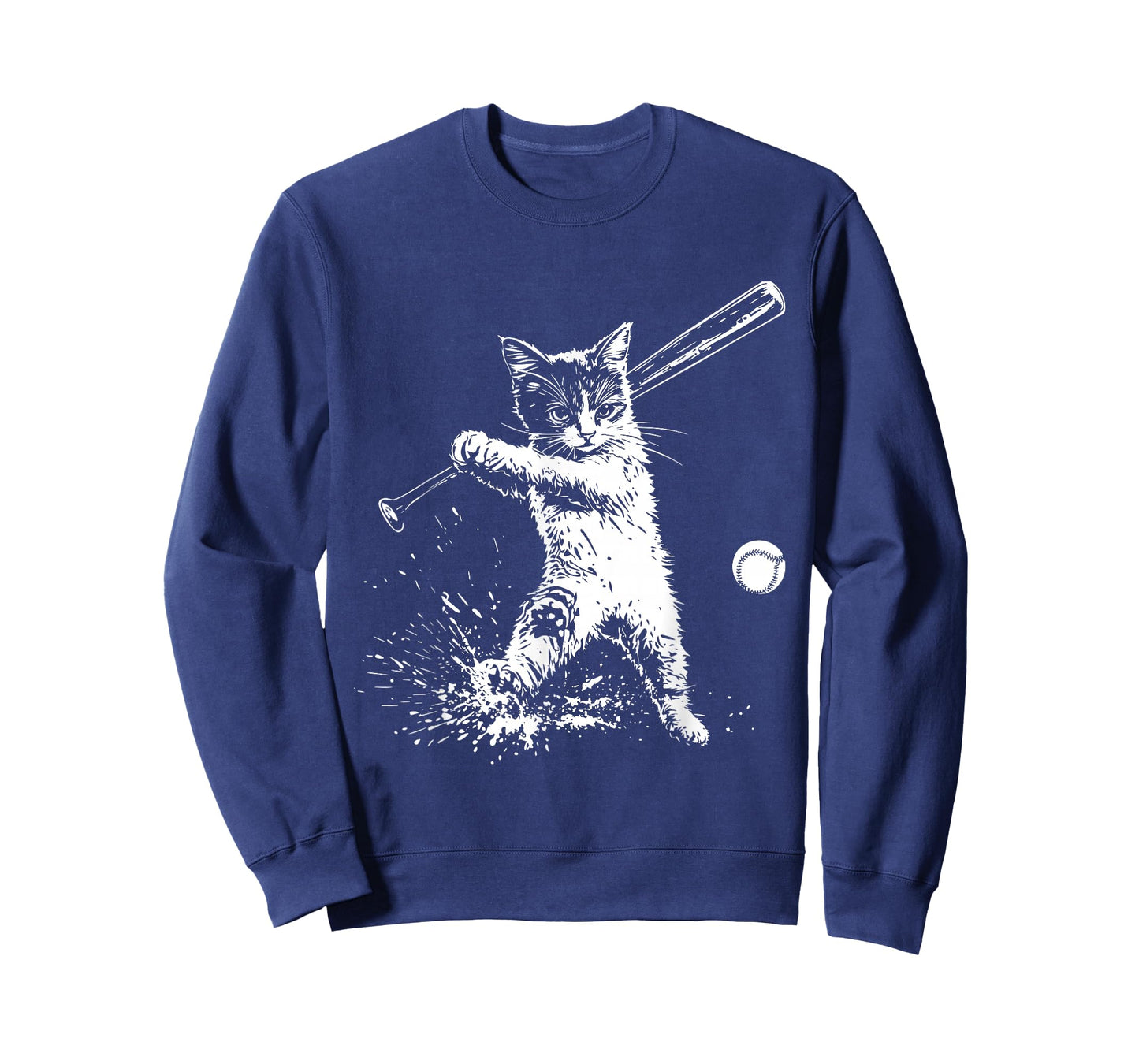 Funny Cat Baseball Graphic T-Shirt