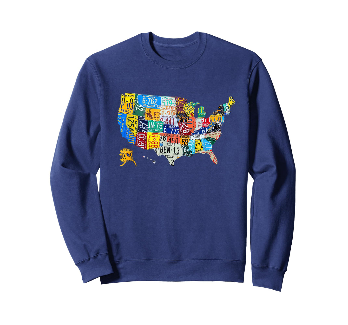 License Plate American Flag US Map Art American Map Shirt T-Shirt