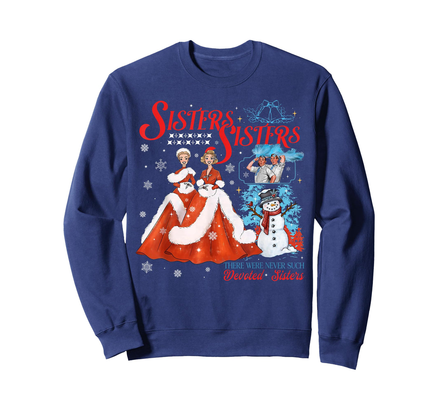 Devoted Sisters Merry Christmas White Xmas Snowflake Holiday T-Shirt