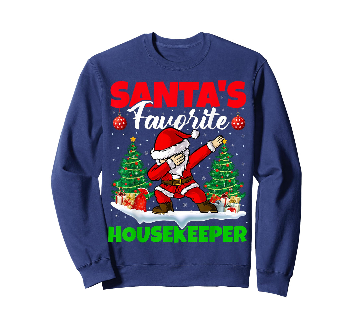 Xmas Dabbing Santa's Favorite Housekeeper Christmas T-Shirt