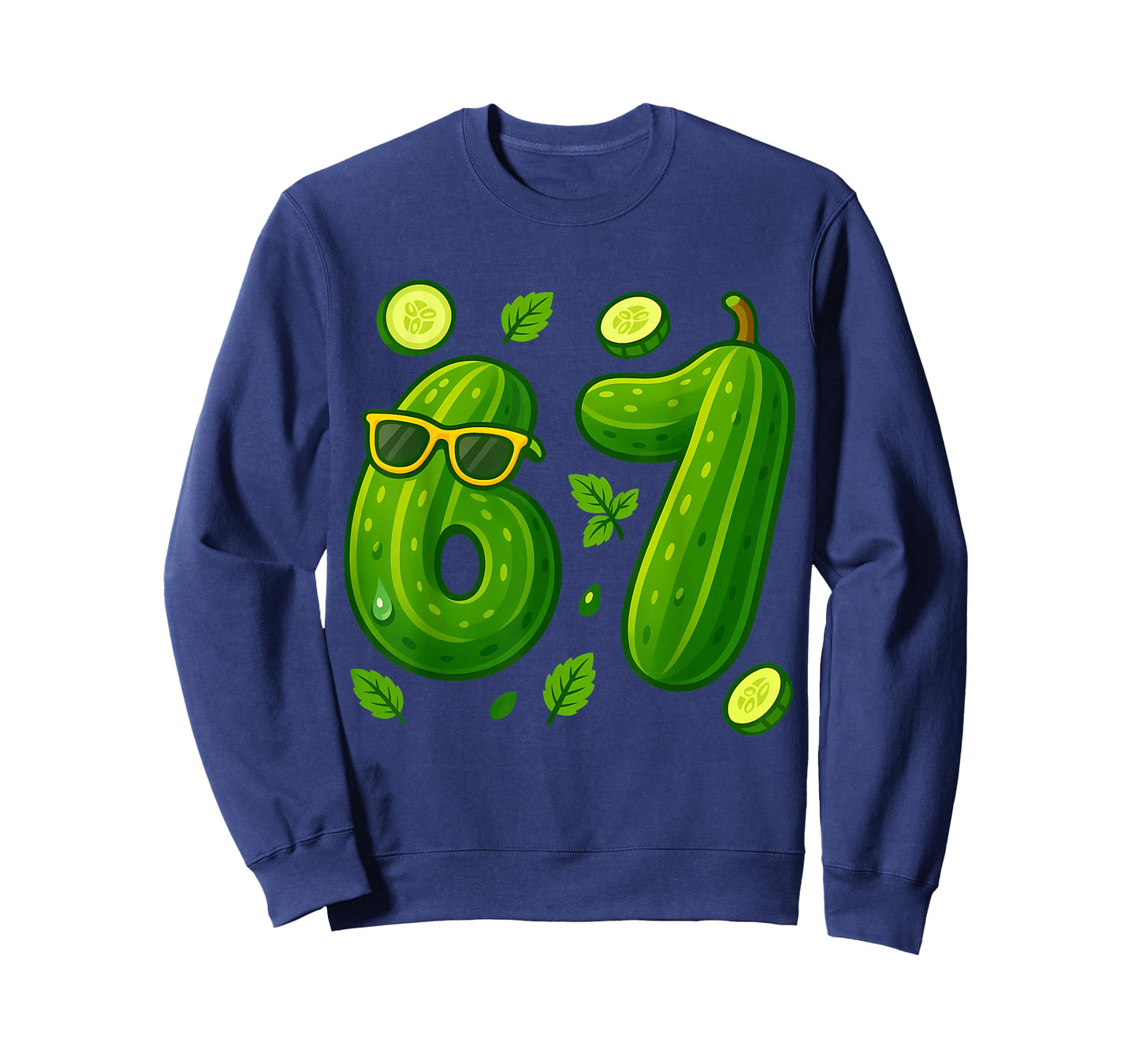 67 Meme Pickle Funny Six Seven Cucumber 6 7 Gen Alpha Slang T-Shirt