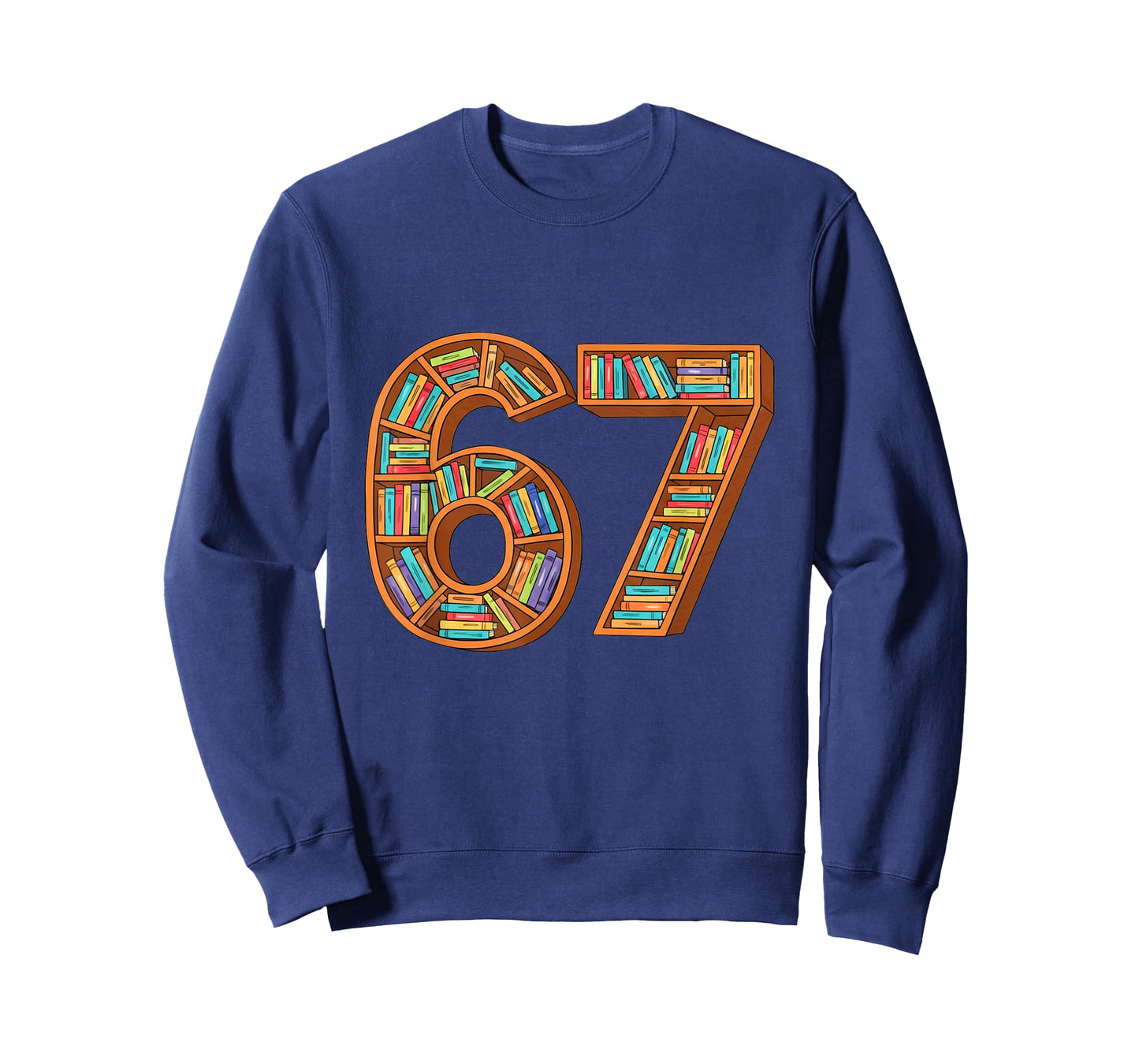 Funny Reading 67 Six Seven Meme Teacher Book Lover Bookshelf T-Shirt