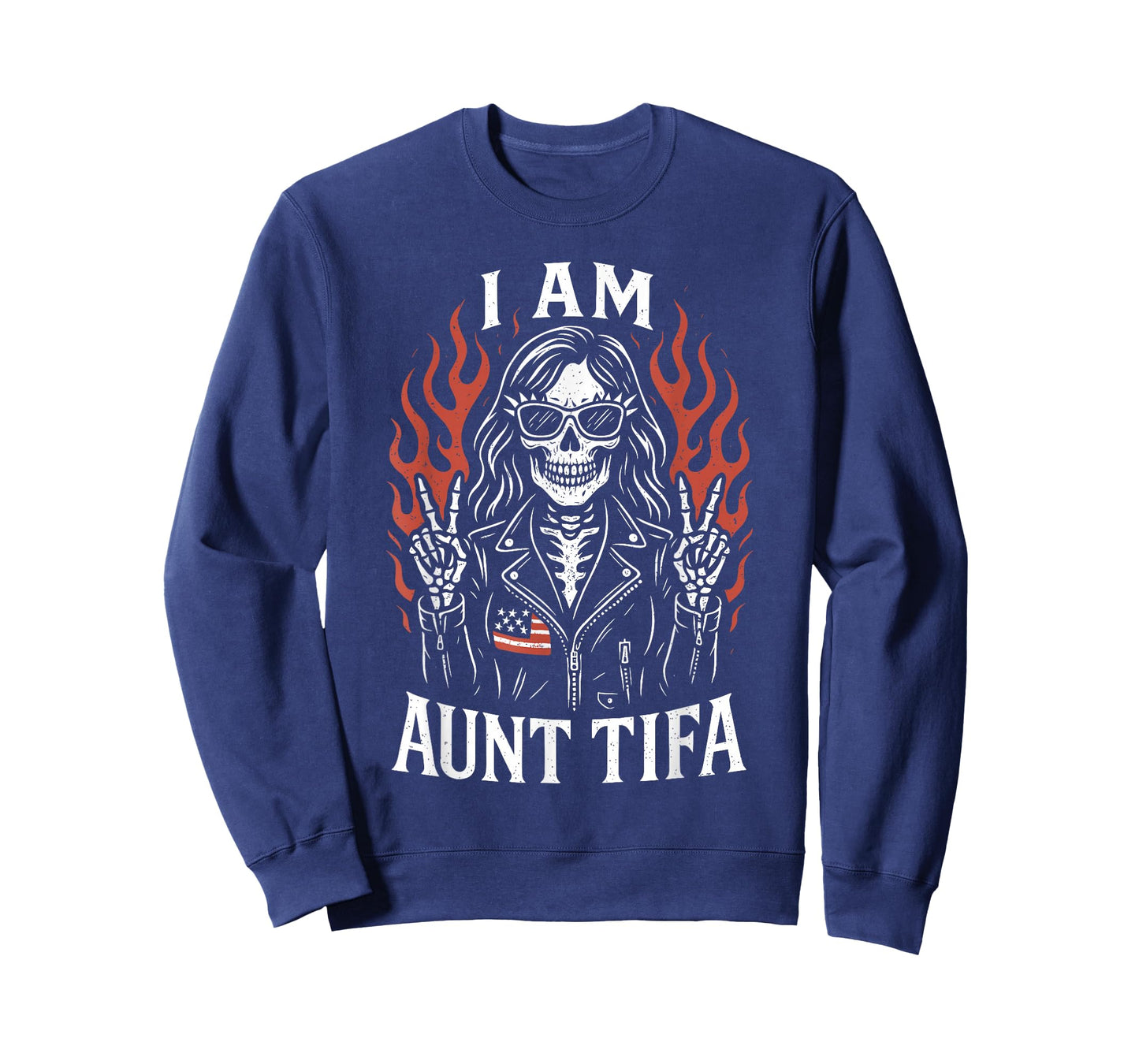 I Am Aunt Tifa Funny Skeleton Biker Aunt Tifa Design T-Shirt