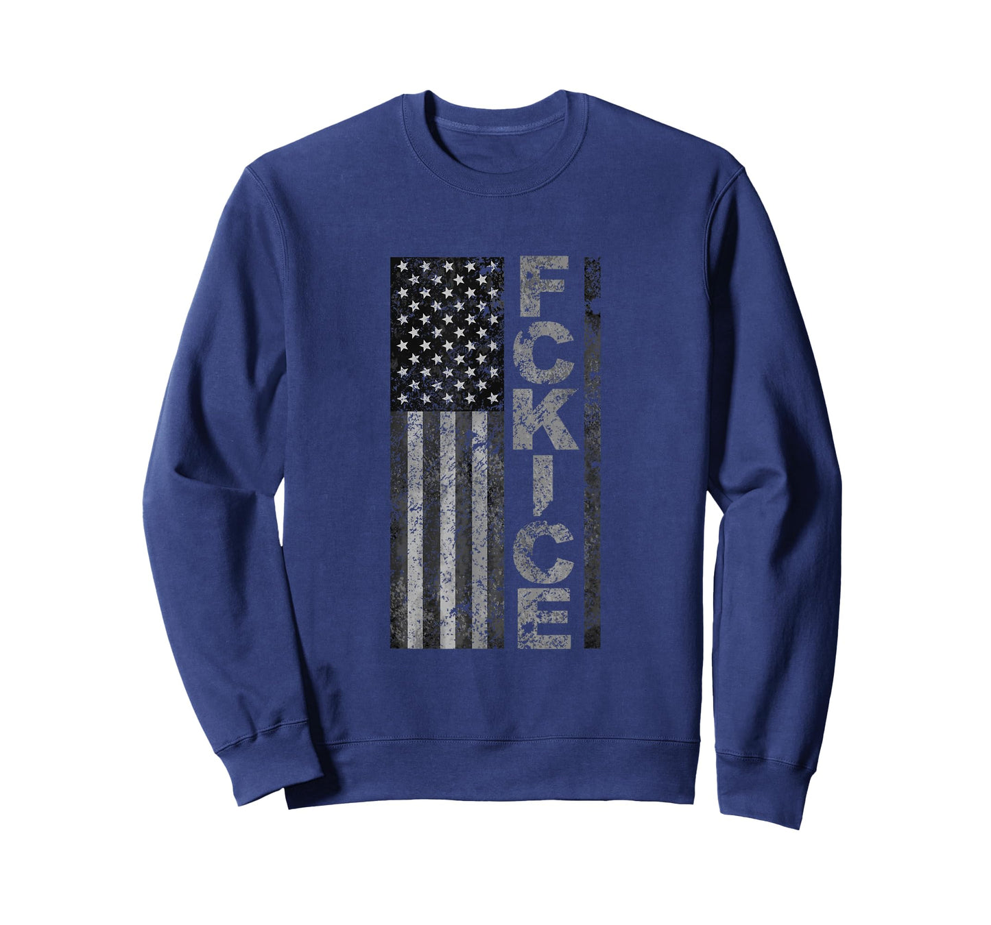 FCK ICE American Flag Black Distressed T-Shirt