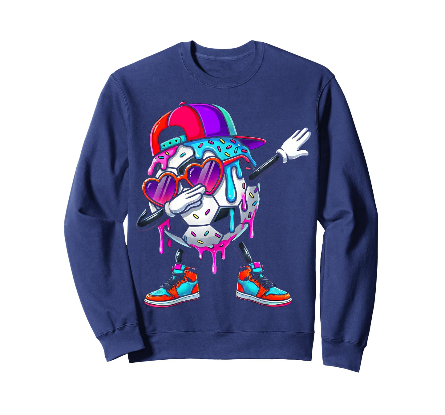 Soccer Ice Cream Drip Dabbing Sprinkles Sports Boys Girls T-Shirt