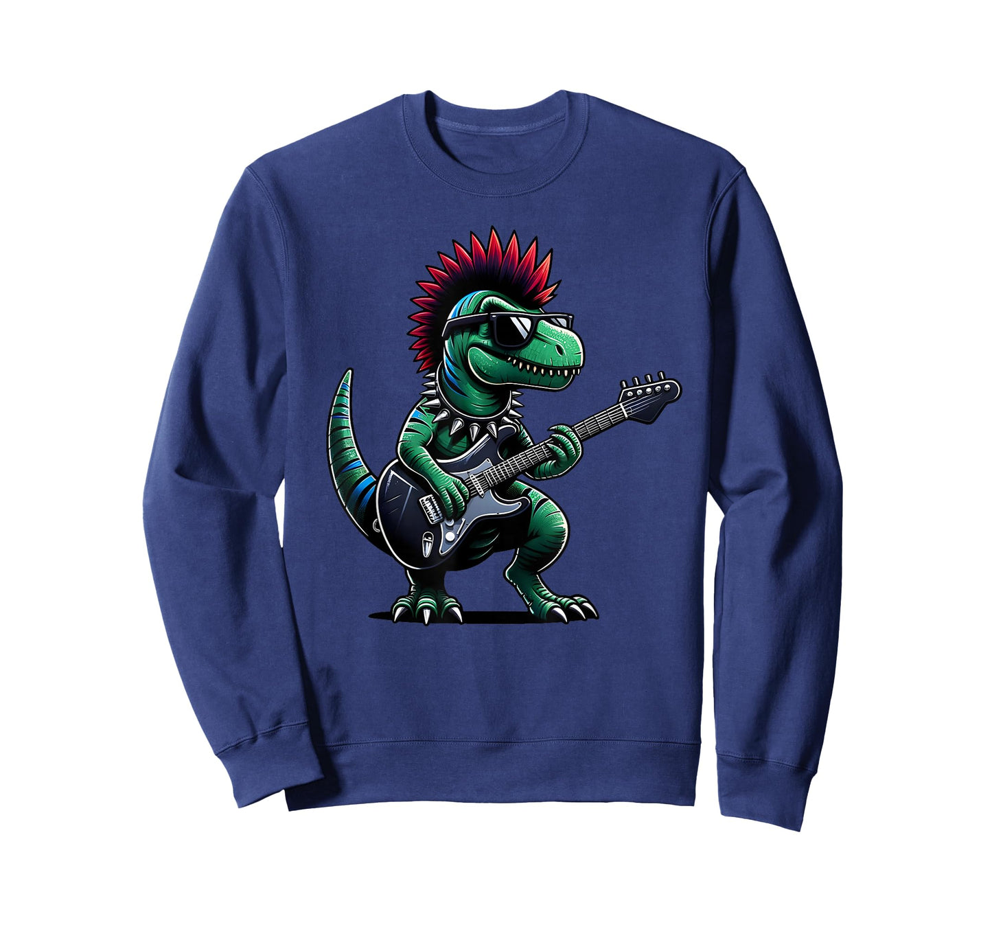 Cute Punk Dinosaur, Rock'n Roll Goth Dino, Guitar Band Funny T-Shirt