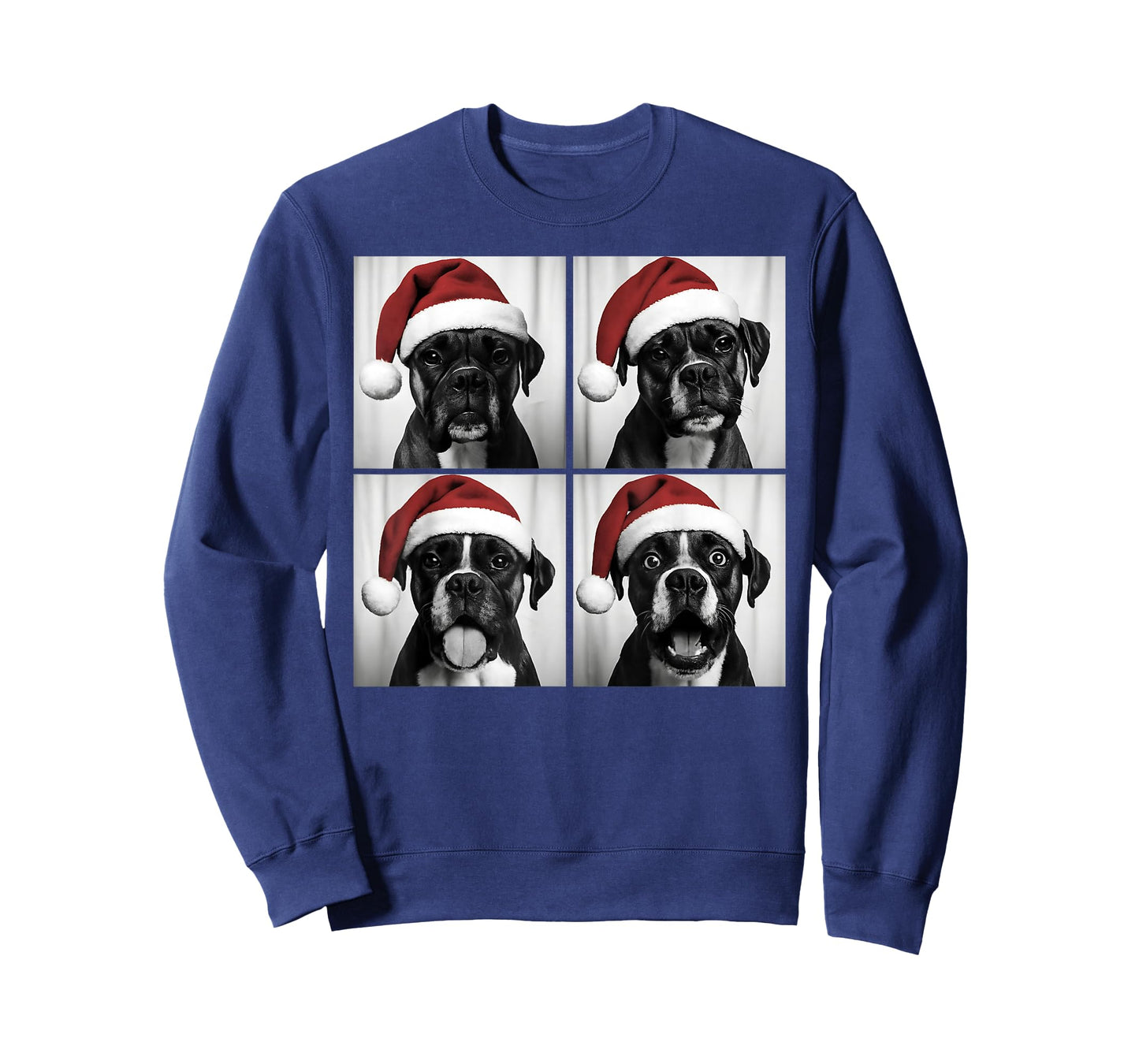 Funny Christmas Boxer Dog Santa Photo Booth T-Shirt