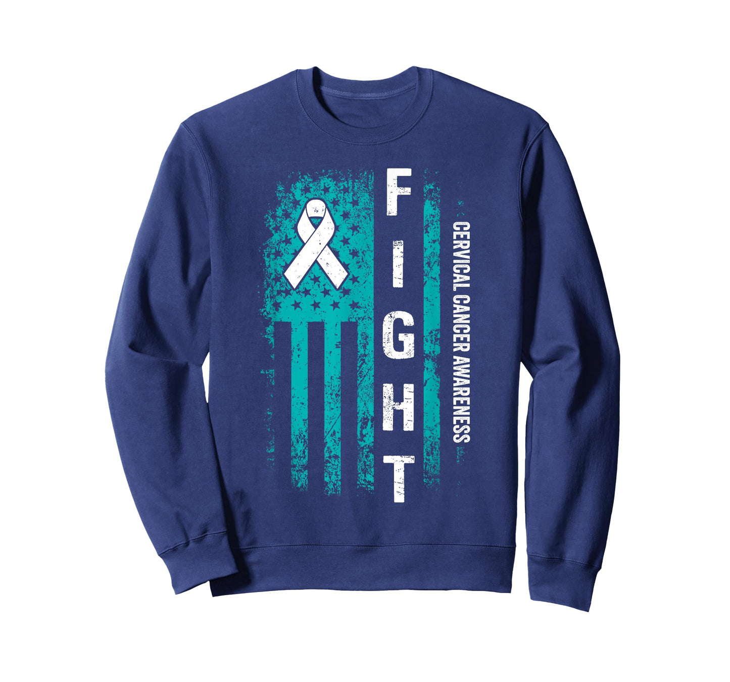 Fight Cervical American Flag Cervical Cancer Awareness T-Shirt