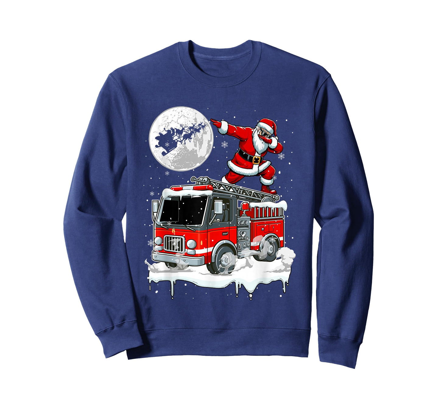 Santa Dabbing On Fire Truck Christmas Driver Lover Kids T-Shirt