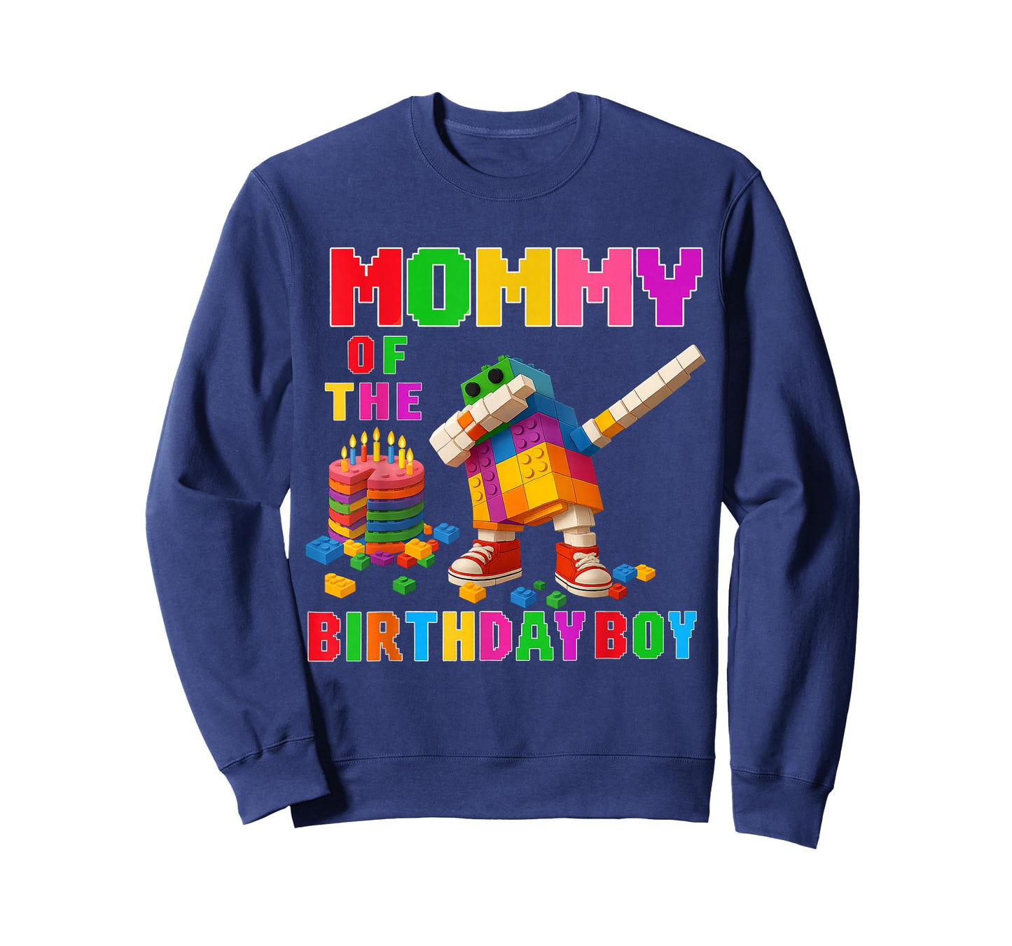 Mommy of The Birthday Boy Building Bricks Family Matching T-Shirt