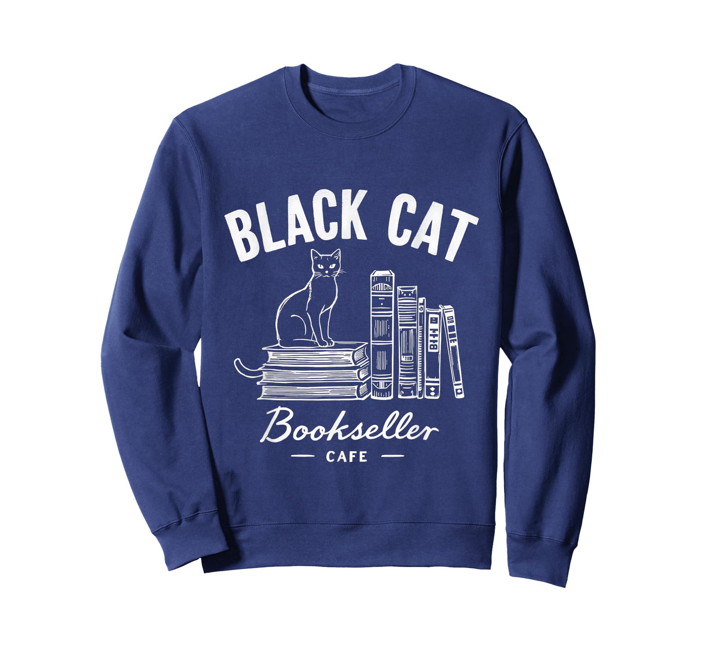 Black Cat Bookseller Cafe Halloween Party Costume Idea T-Shirt
