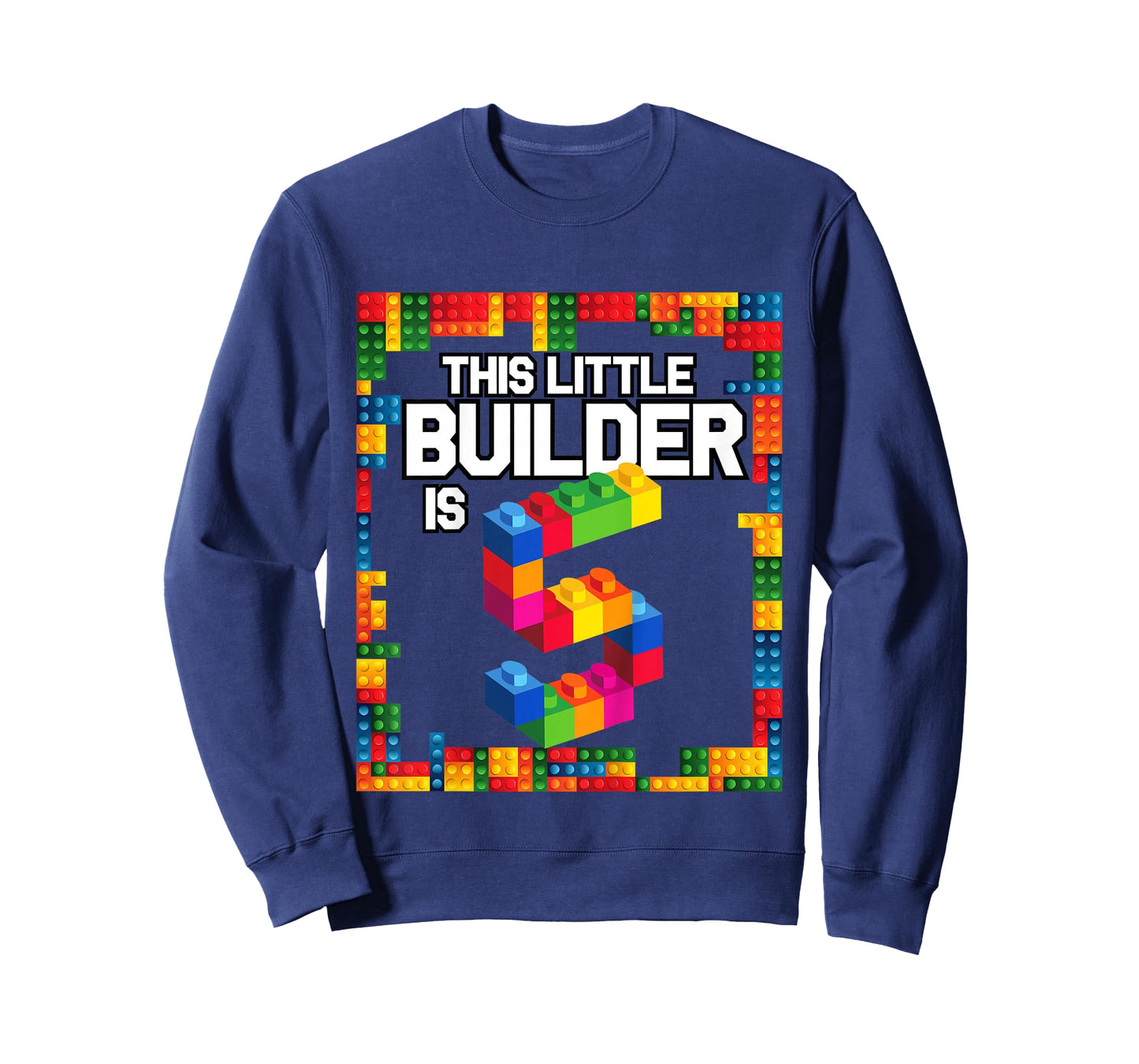 5 Year Old Building Blocks Birthday T Shirt Brick 5th Gift T-Shirt
