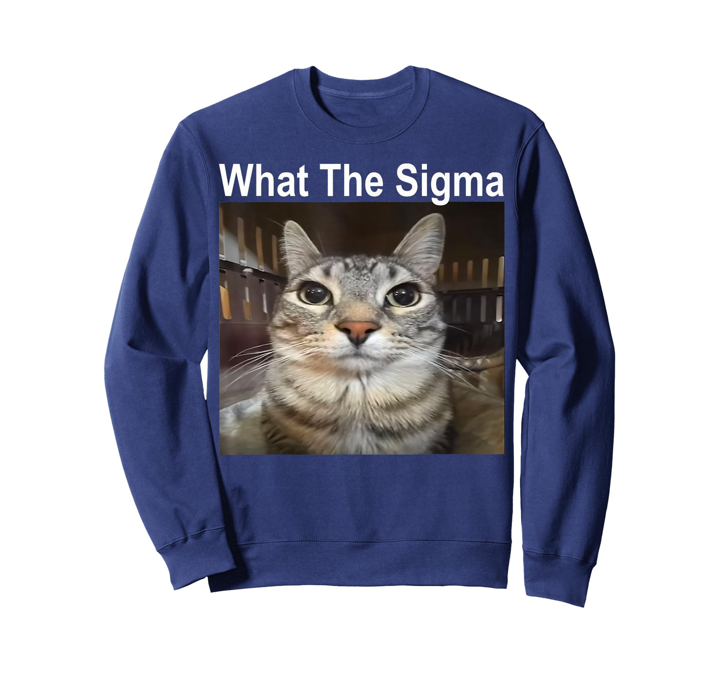 Funny Meme Cat What The Sigma Cute Cat Meme Quote T-Shirt for Men Women Kids