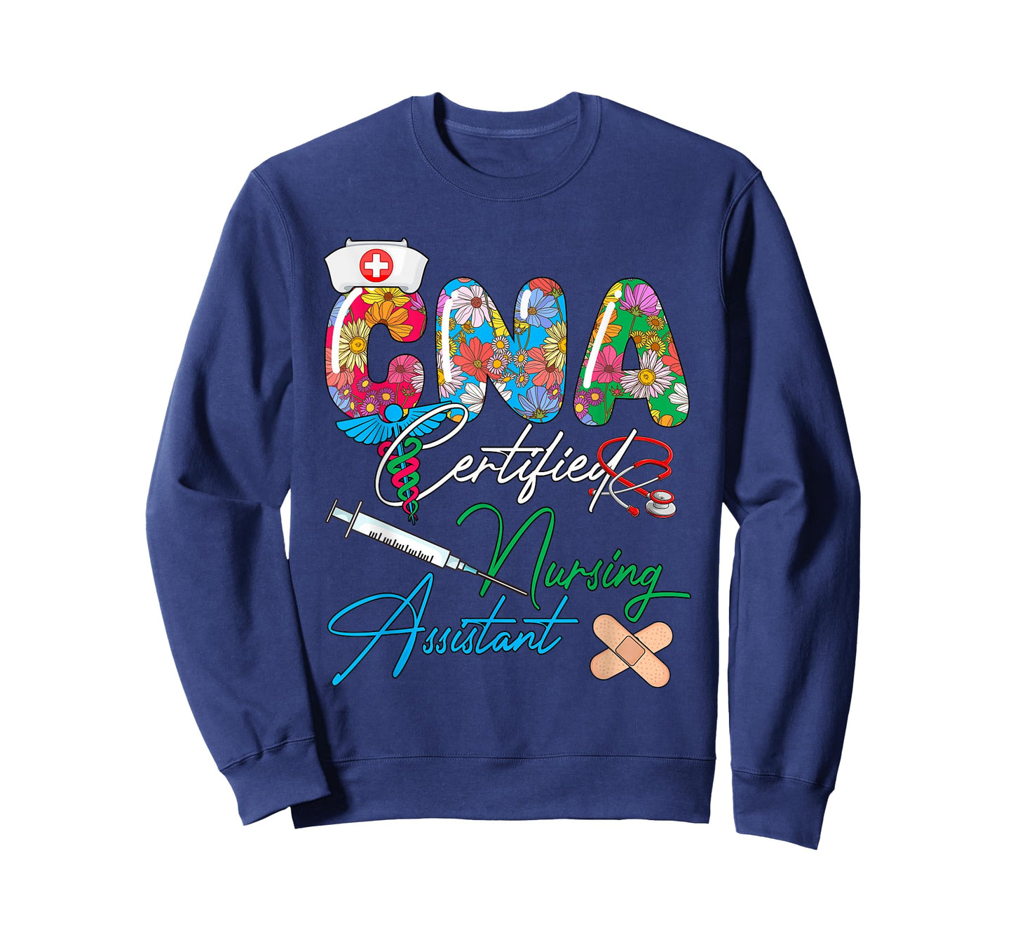 CNA Certified Nursing Assistant Costume Flowers Colorful T-Shirt