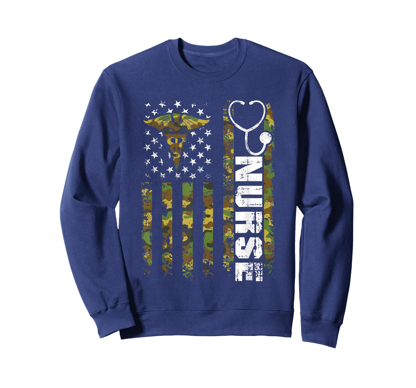 American Flag Camouflage Nurse Patriotic 4th Of July T-Shirt