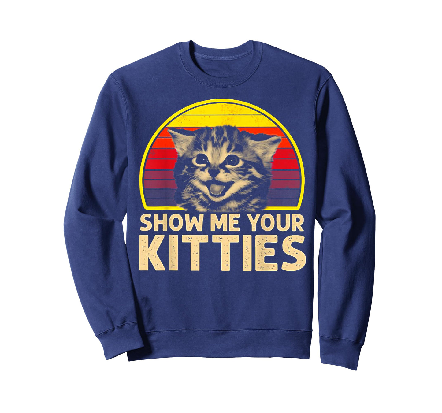 Show me Your Kitties Cat Lover Retro Vintage Sunset T-Shirt