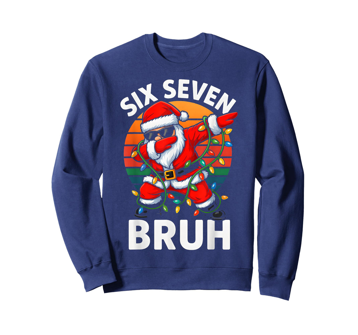 HUGvyn Six Seven 6 7 Meme Dabbing Santa Merry Christmas Bruh T-Shirt