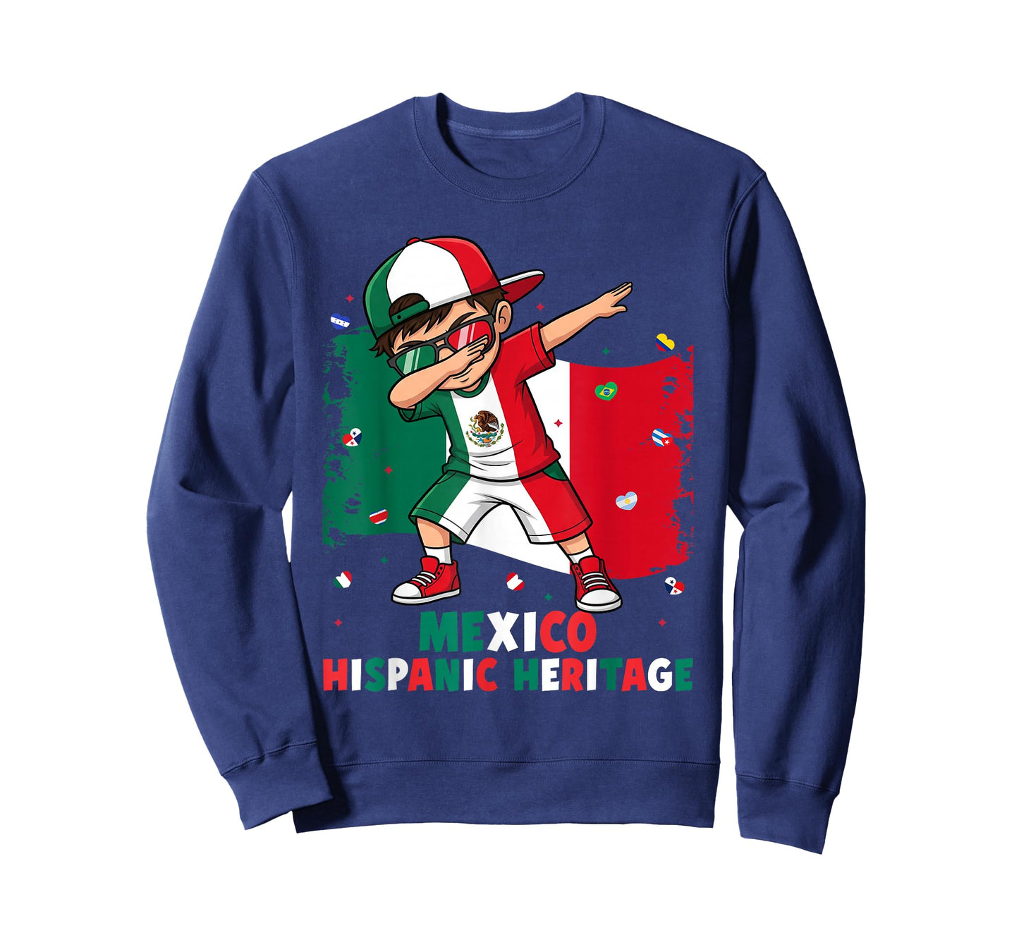Dabbing Boy Mexico Hispanic Heritage Month Mexico Flag T-Shirt