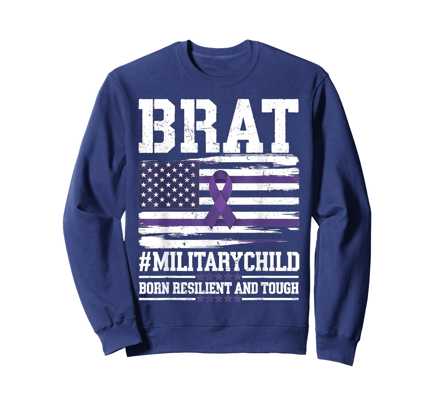 Purple Up Military Child Month Proud BRAT Kids American Flag T-Shirt
