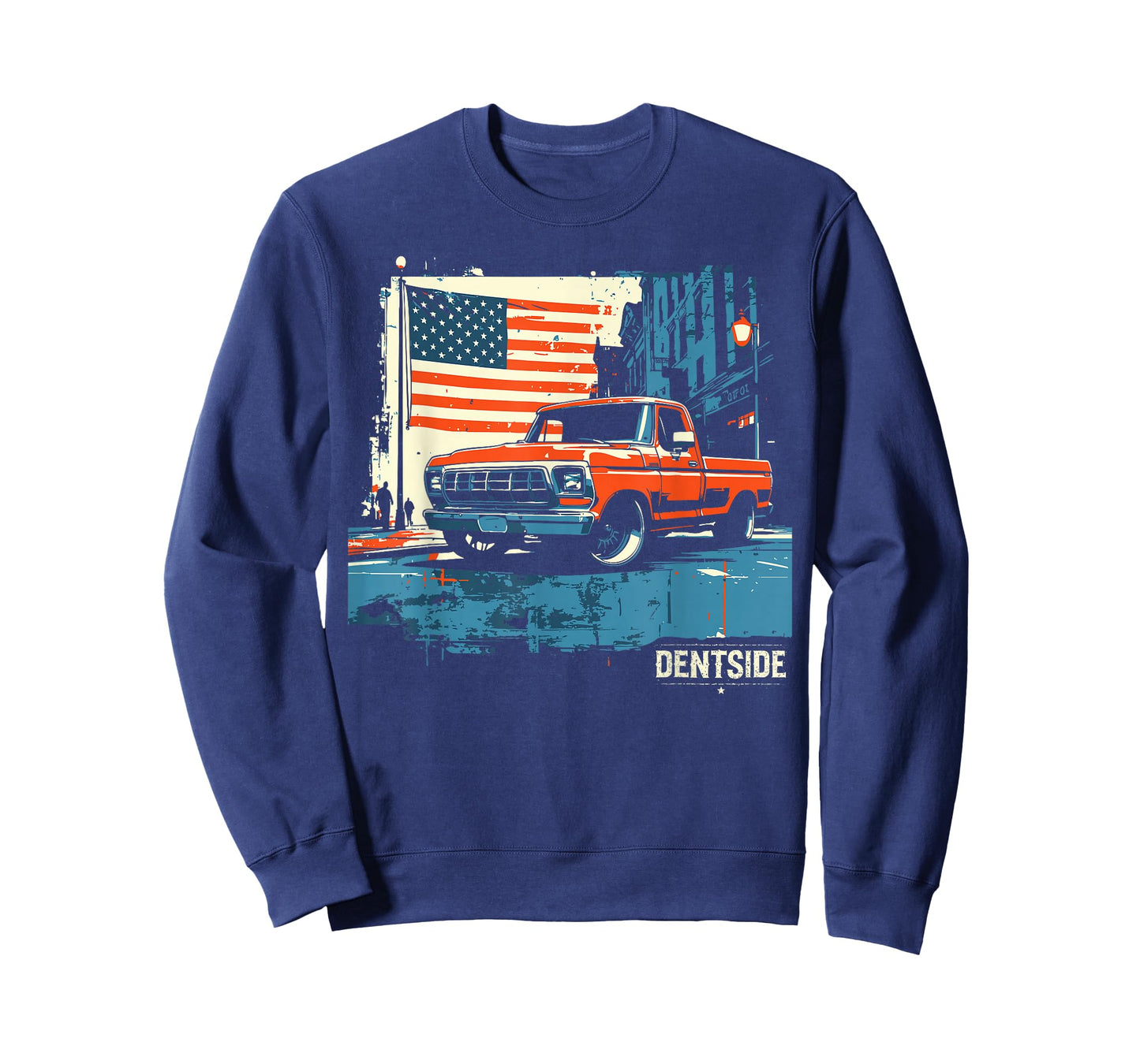 1977 Dentside Truck Single Cab Bagged City Scene Patriotic T-Shirt