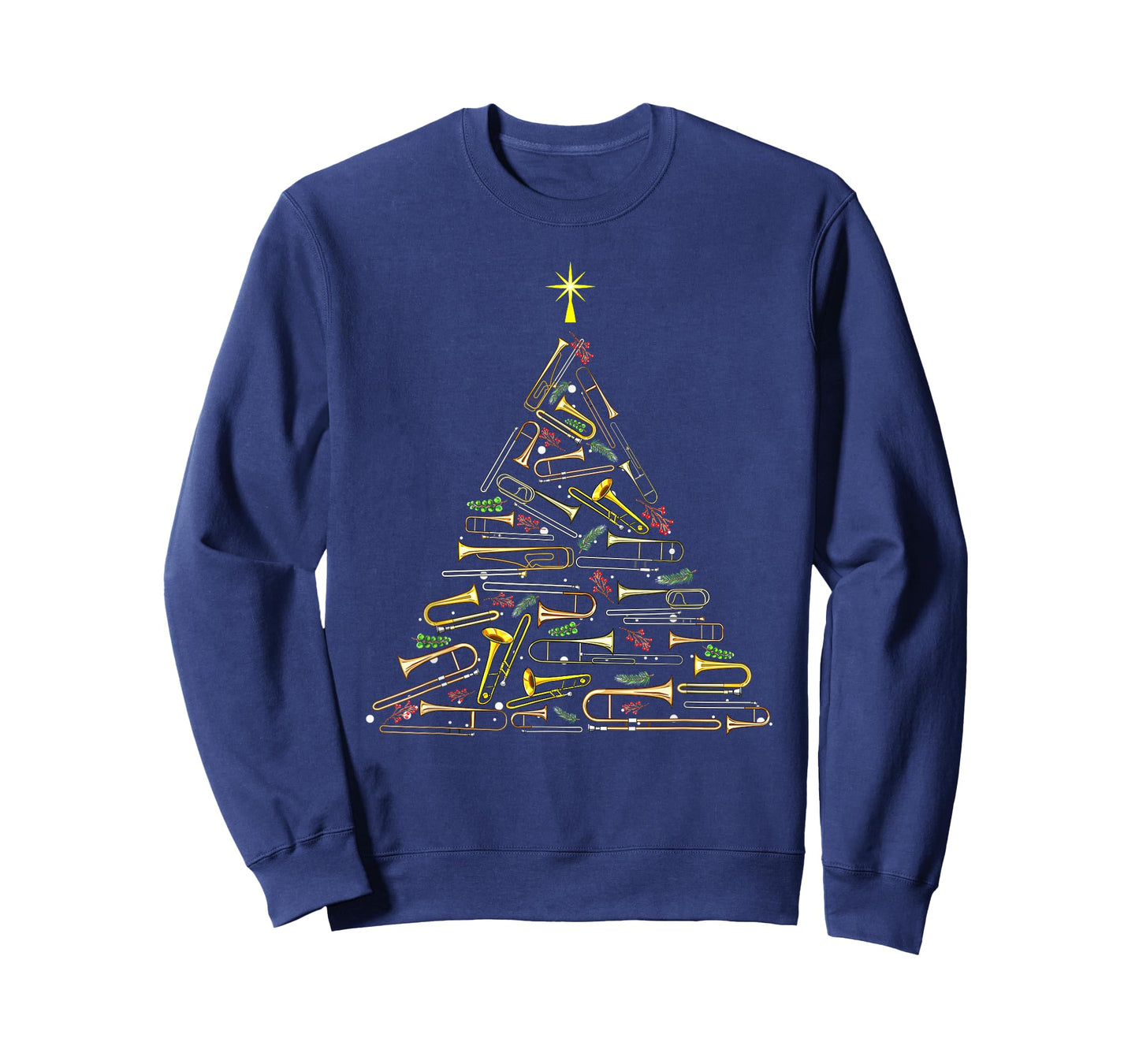 Cool Trombone Christmas Tree Trombone Lovers Marching Band T-Shirt