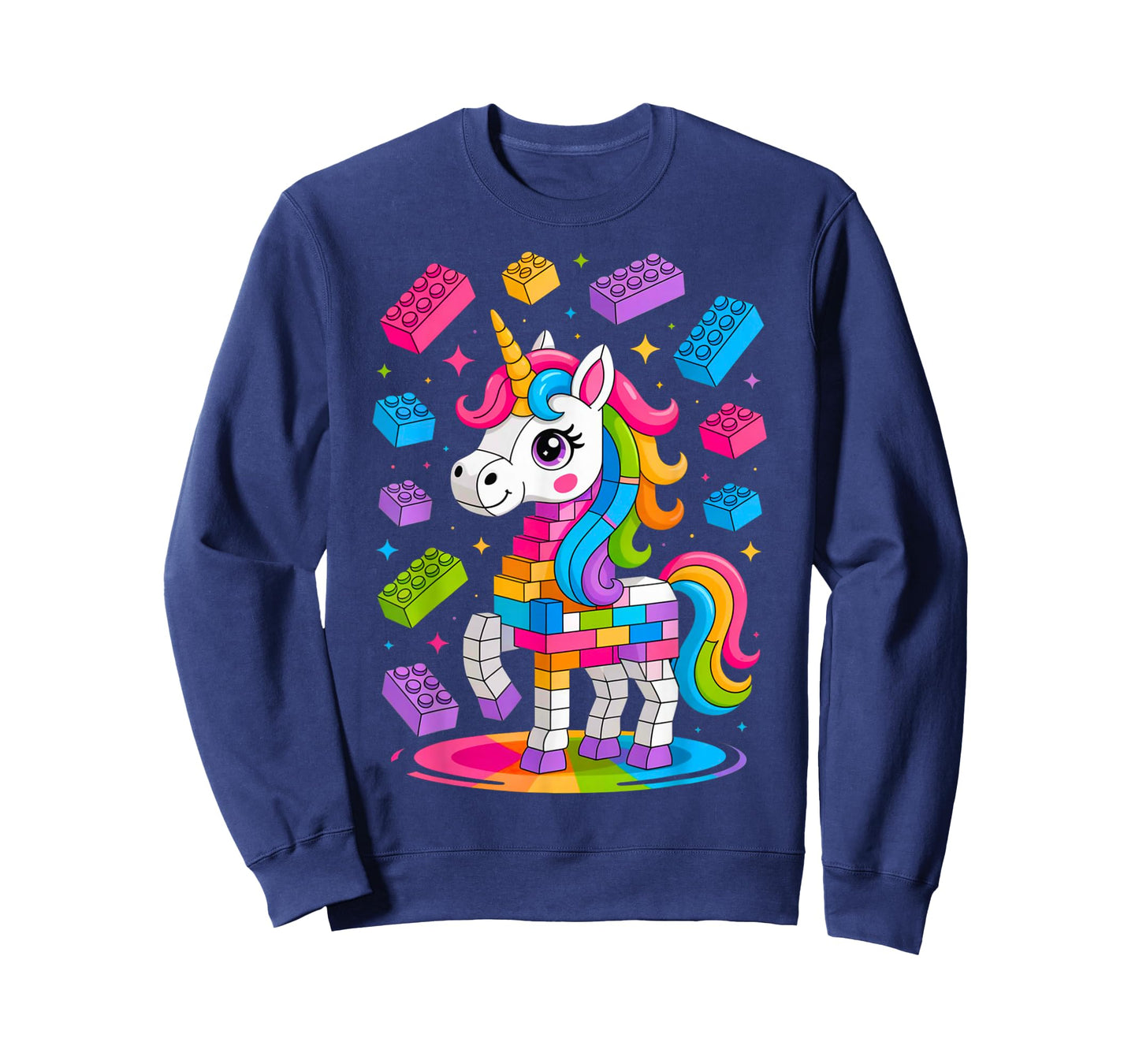 Unicorn Lover Master Builder Building Bricks Blocks Toy Kids T-Shirt