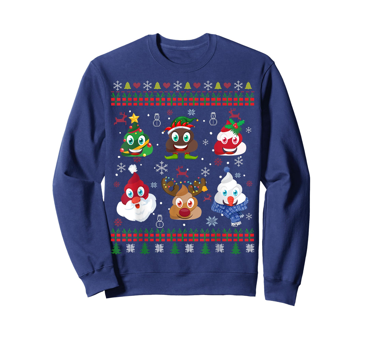 Christmas Poop Santa Elf Reindeer Ugly Christmas T-Shirt