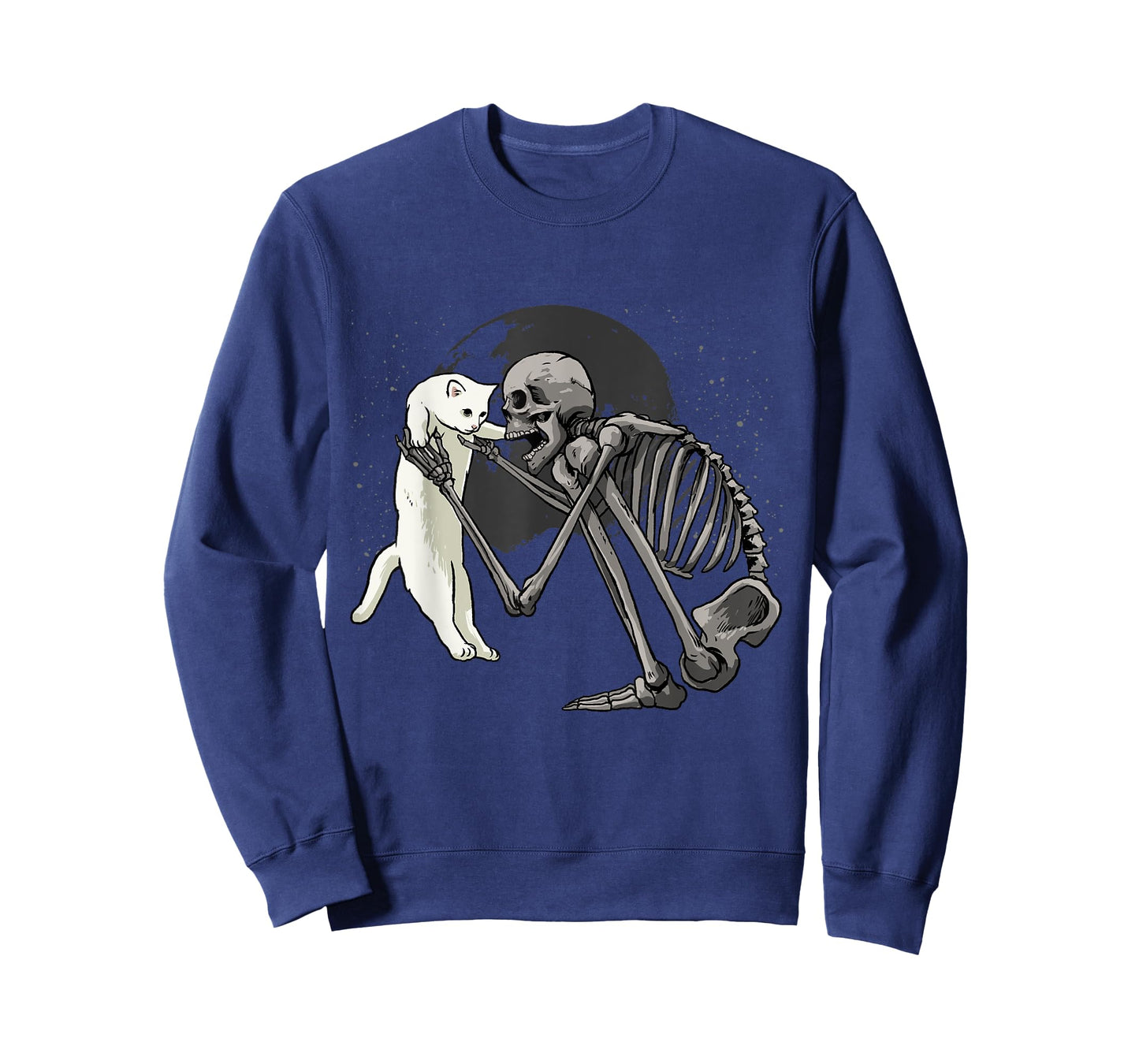 Halloween Skeleton Cat Shirt Funny Skeleton Holding Cat Pet Men Women Kids T-Shirt