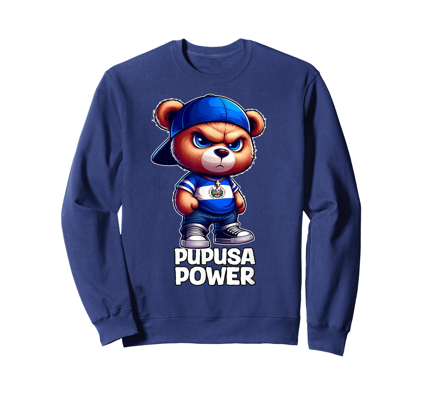 PUPUSA Power Cute Teddy Bear El Salvador Flag Salvadorian T-Shirt