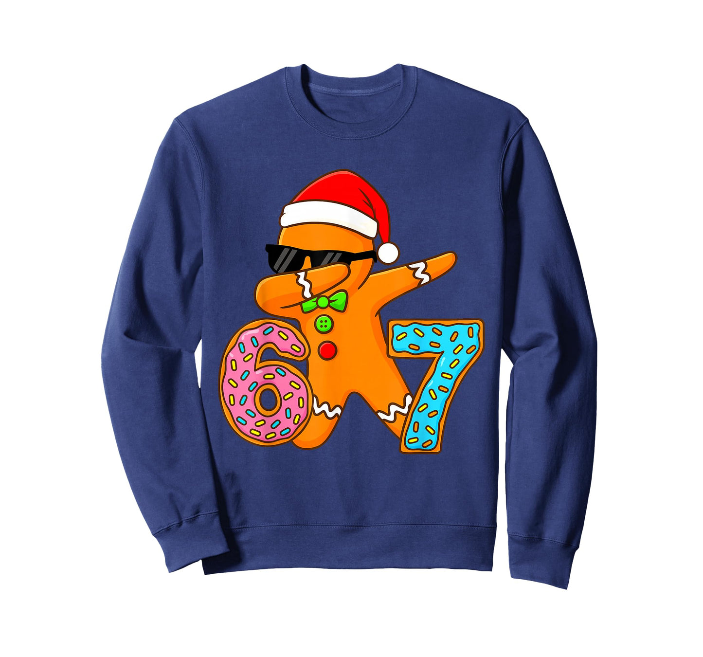 Six Seven Bruh Gingerbread Dabbing Funny Christmas 6 7 Meme T-Shirt