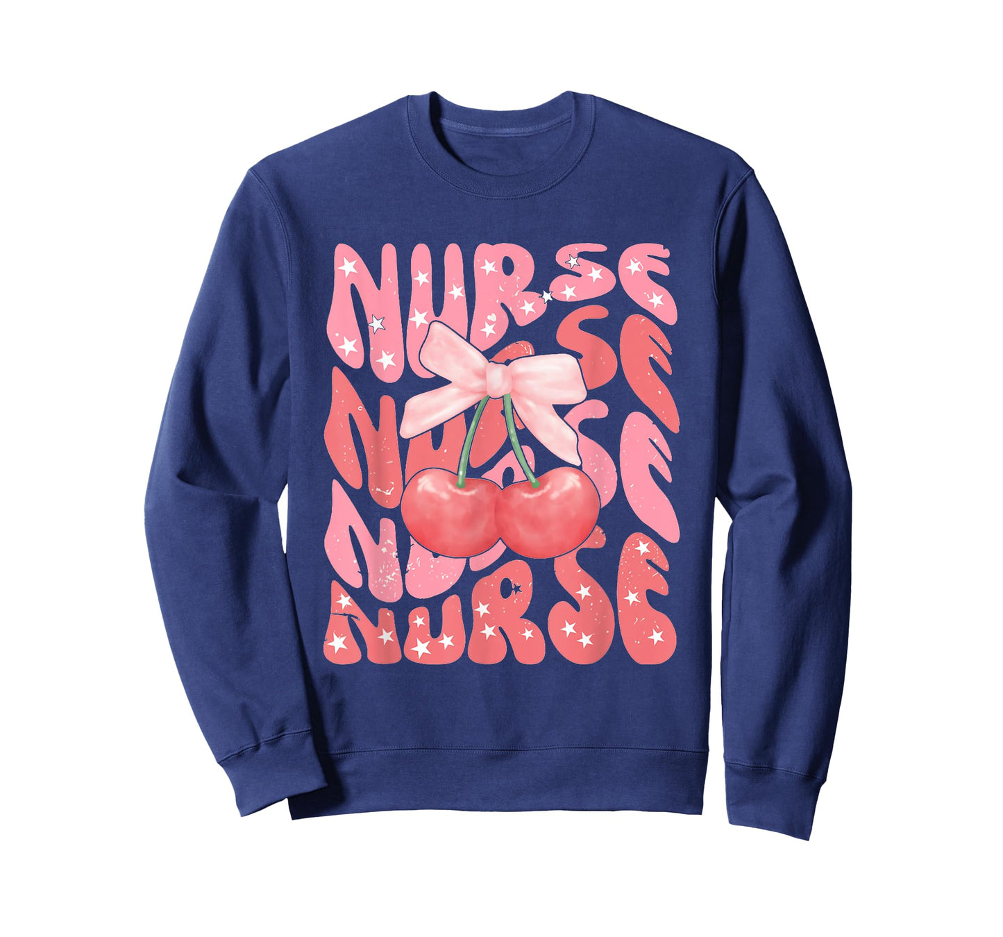 Cute Cherry Coquette Nurse Pink Bow Girlcore Nurse ICU ER RN T-Shirt