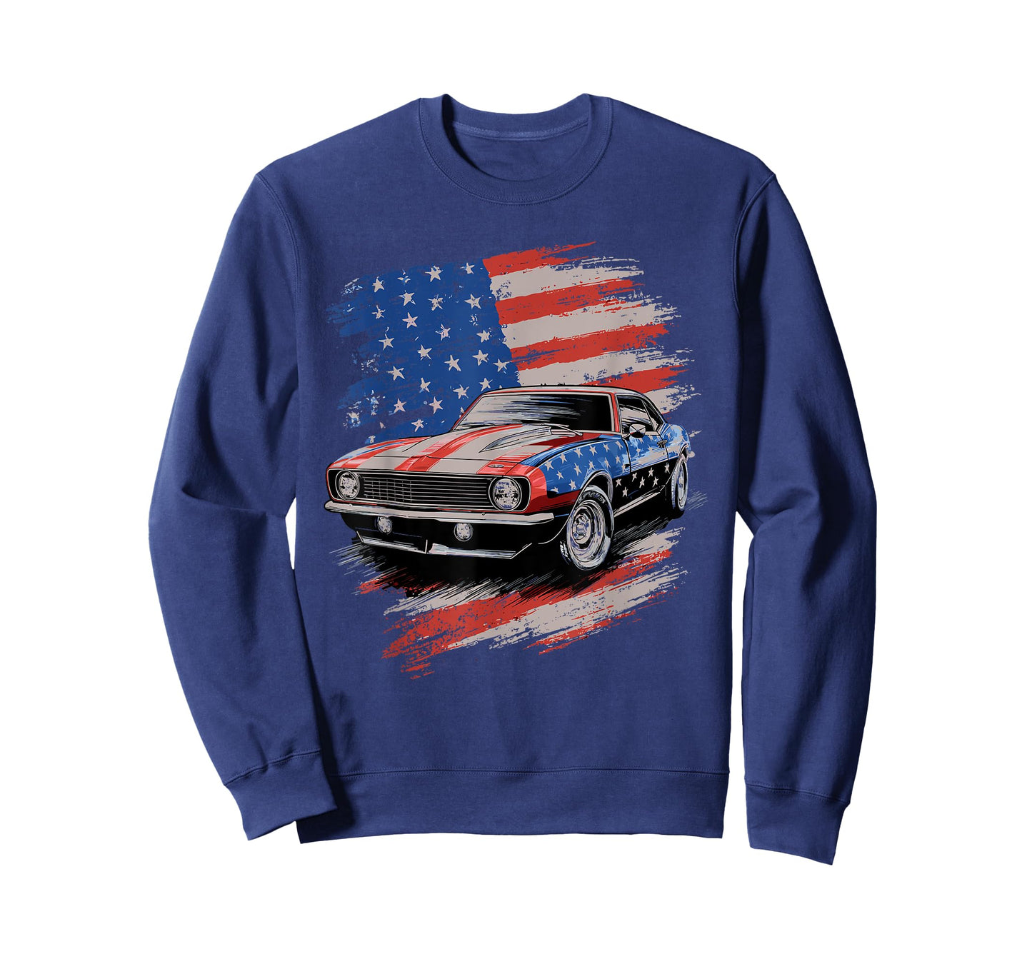 Classic Muscle Car American Flag T-Shirt