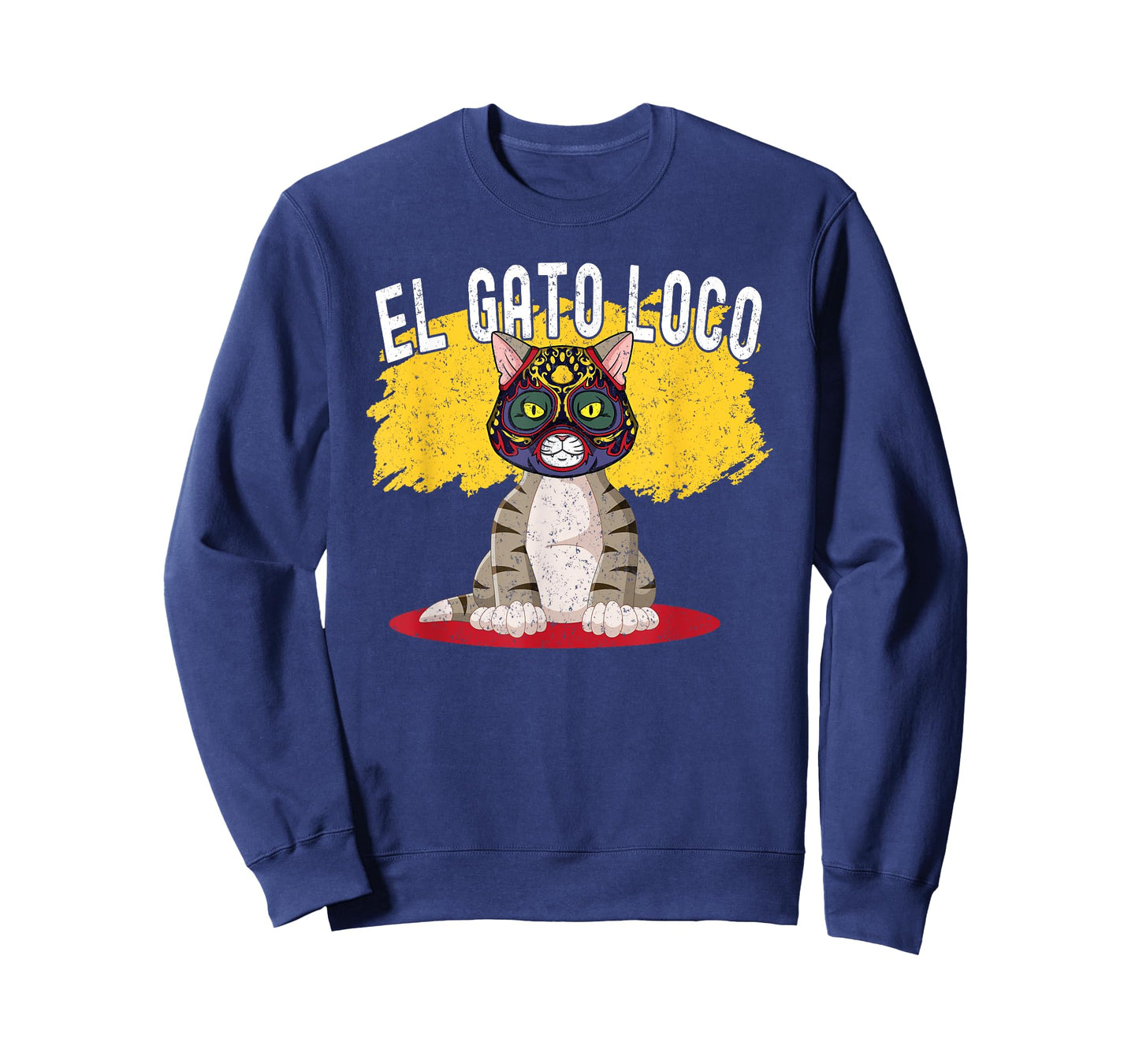 Cat Wrestling El Gato Loco Funny Crazy Mexican Cat Men Women T-Shirt