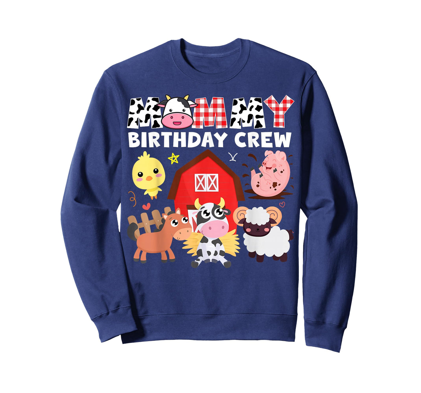 Cow Mommy Birthday Crew Farm Theme Animals Birthday Party T-Shirt