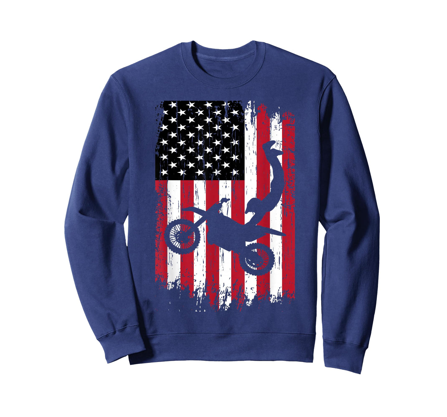Supercross Freestyle Motocross American Flag Motorcycle T-Shirt