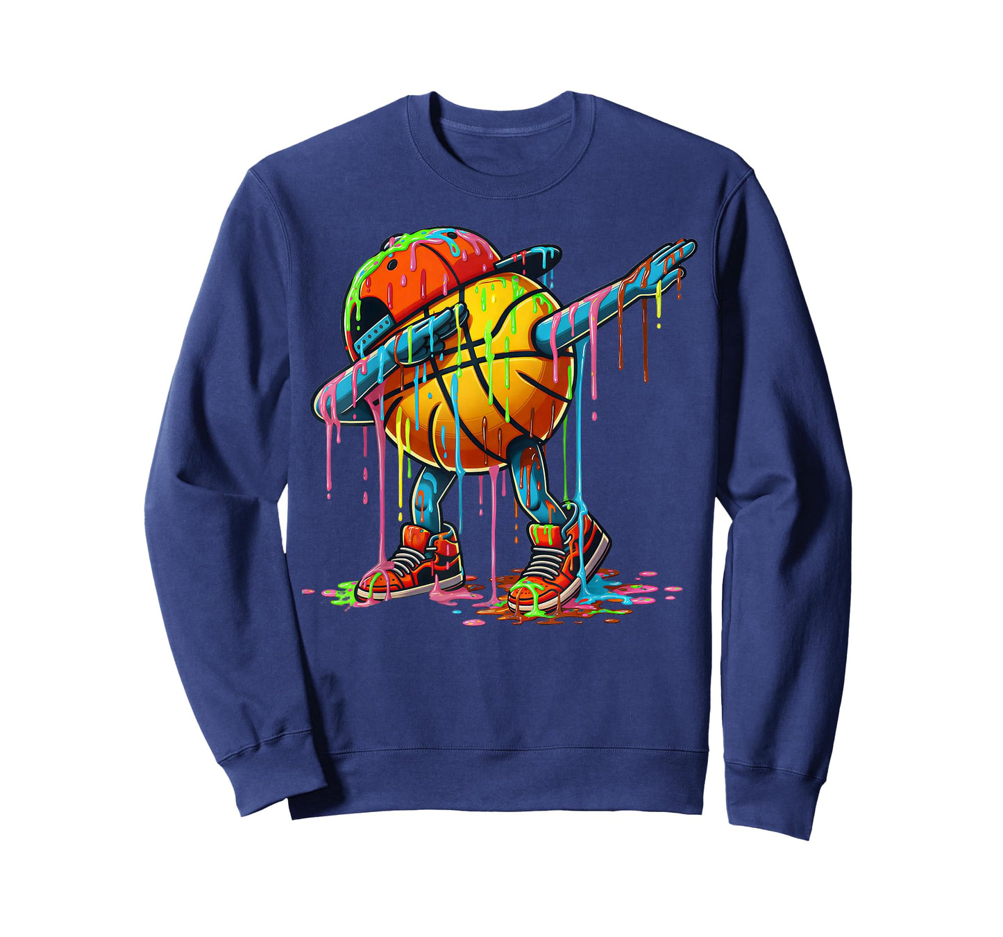 Dabbing Basketball Ice Cream Drips for Boys Funny Basketball T-Shirt