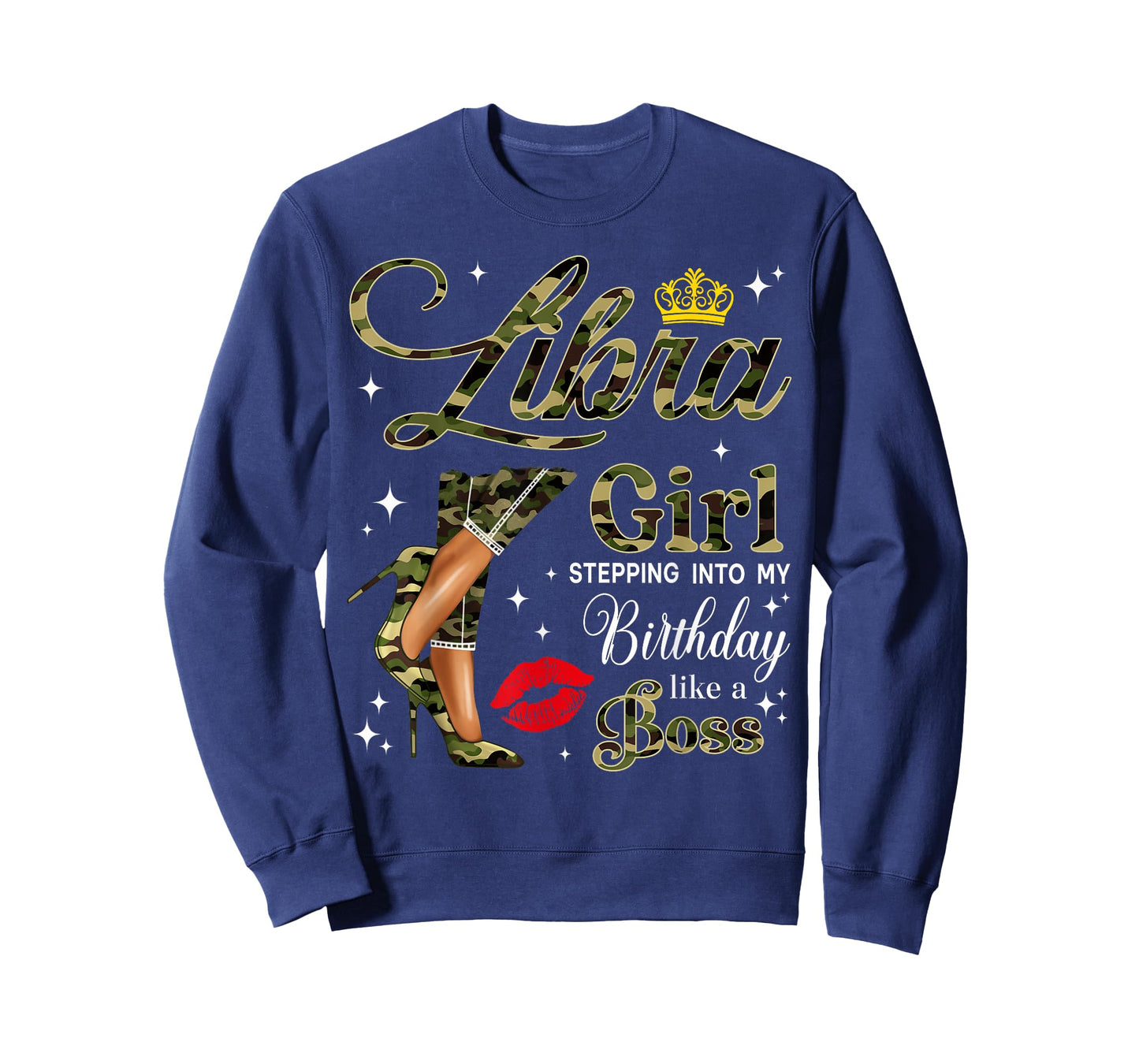 Libra Girl Camouflage Black Woman Camo Heels Zodiac T-Shirt