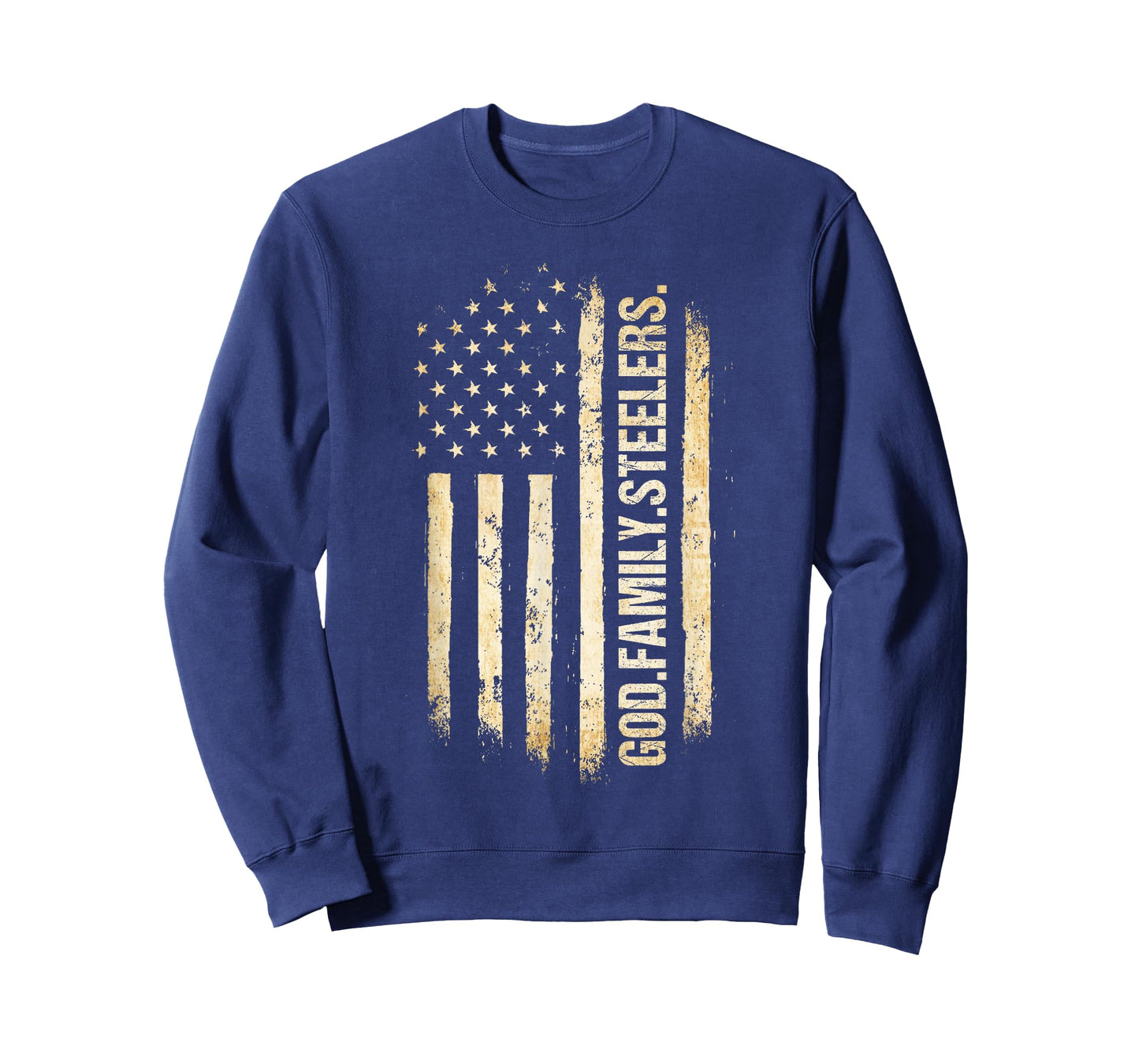 God Family Steelers Pro US American Flag Father's Day T-Shirt