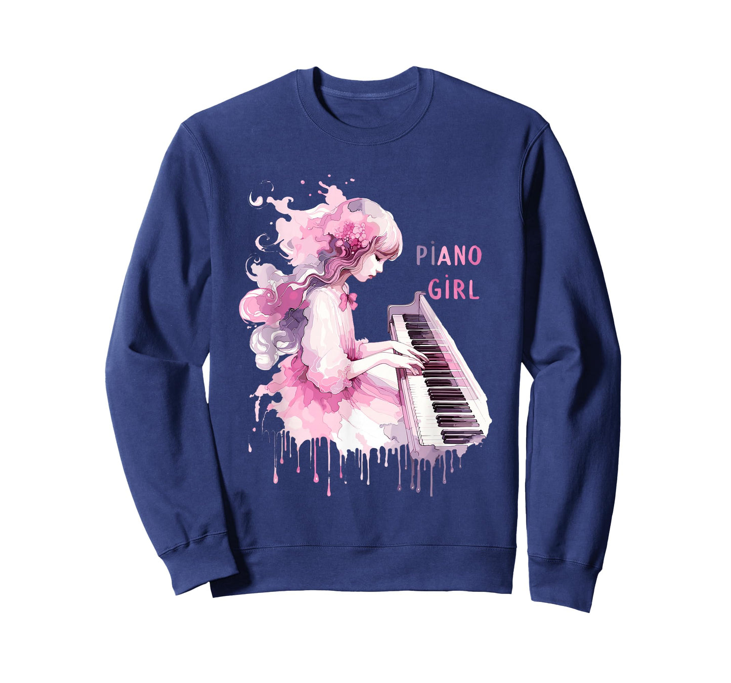 Cute Watercolor Piano Girl Pianist Keyboard Musician Music T-Shirt