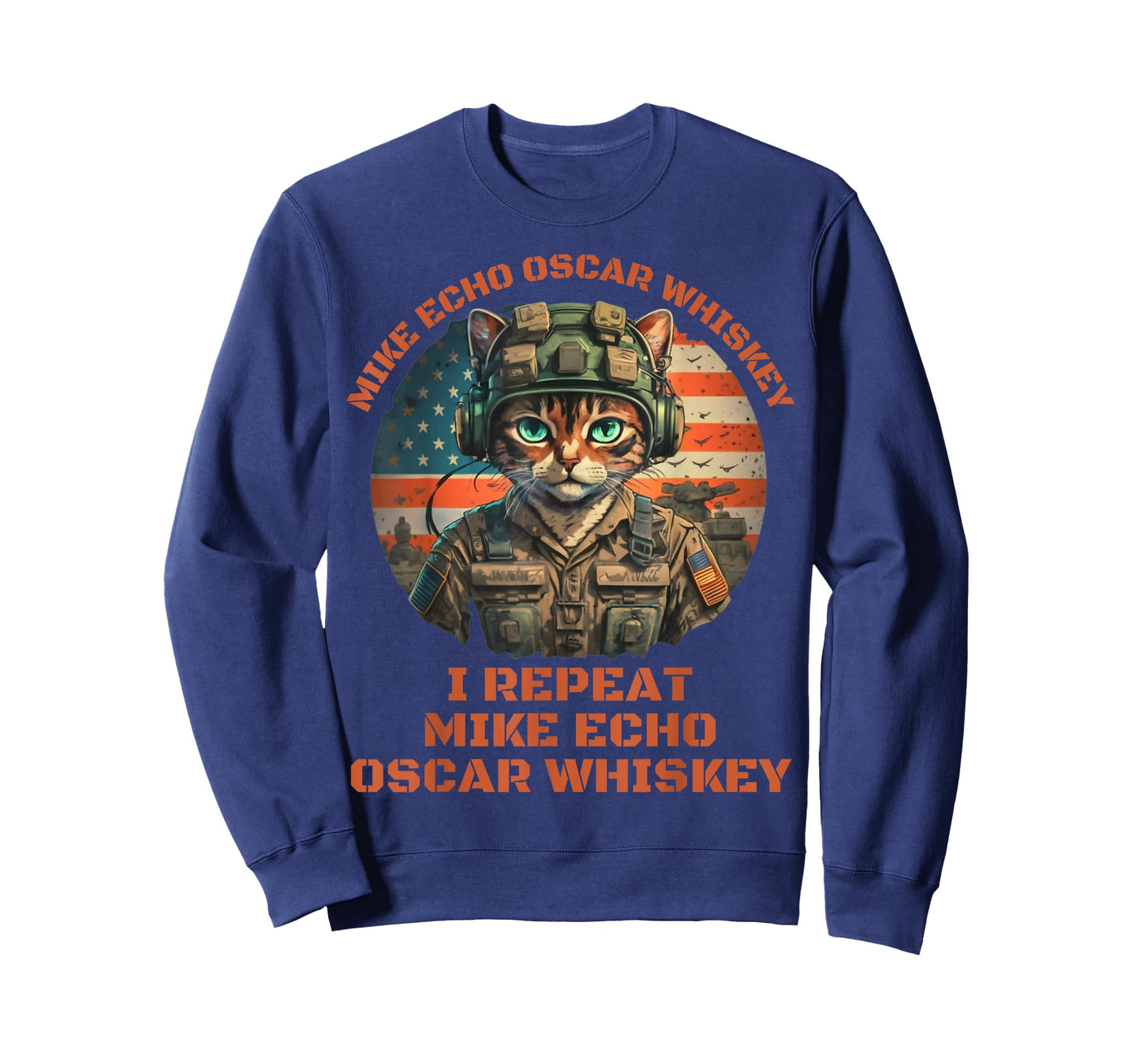 Funny Cat Military Mike Echo Oscar Foxtrot MEOW T-Shirt