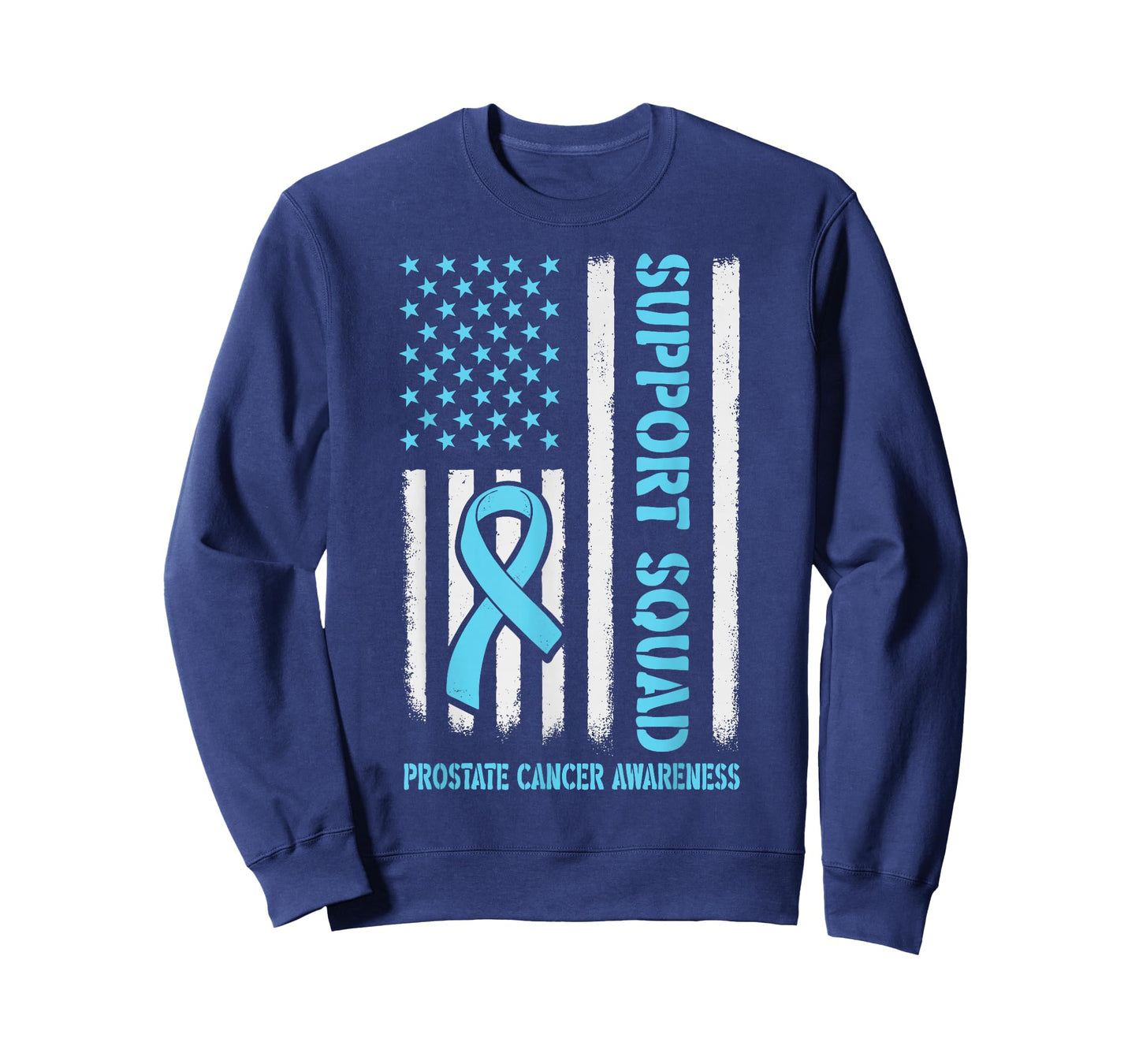 Prostate Cancer Awareness Support Squad Light Blue Ribbon US T-Shirt