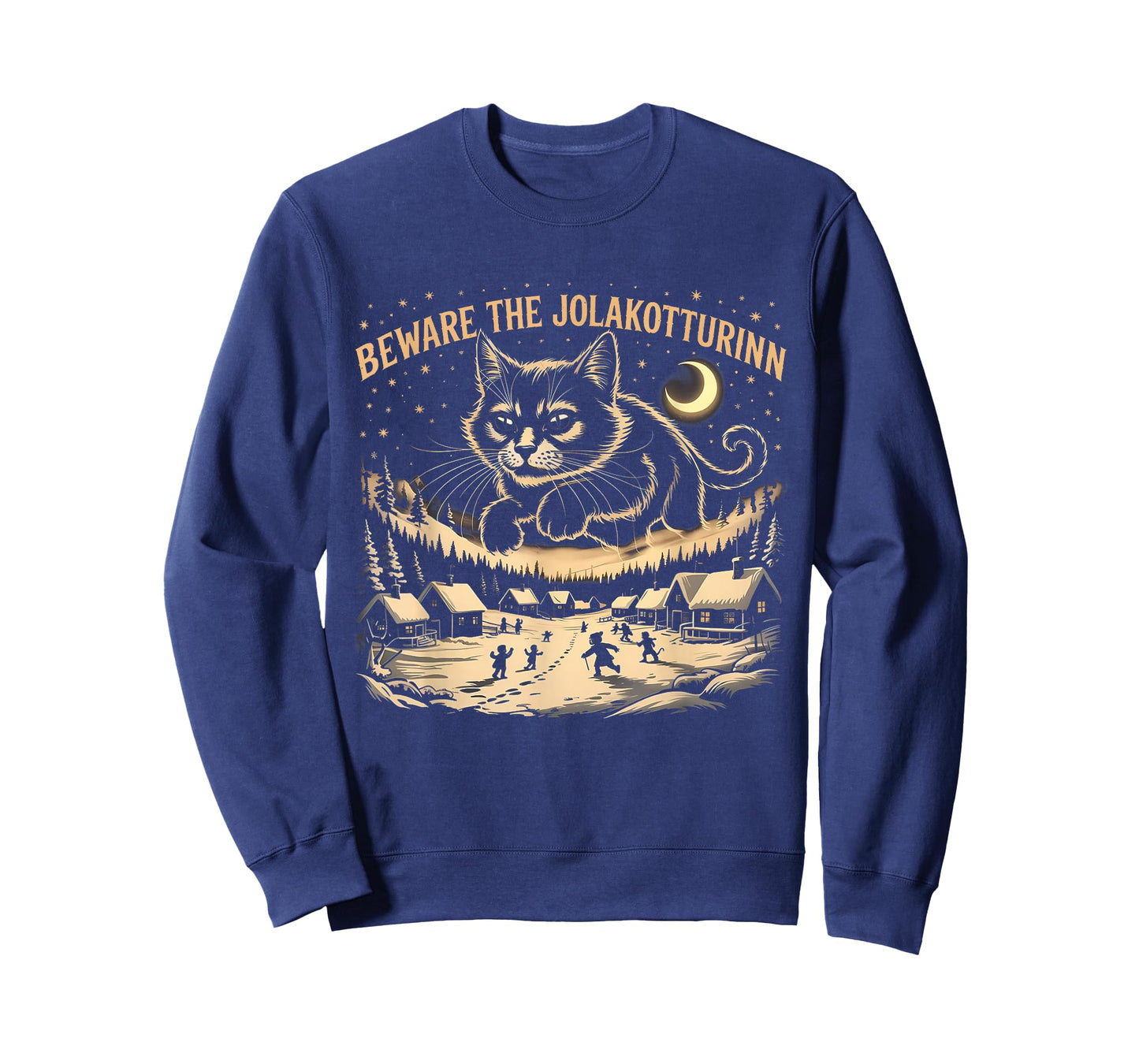Creepmas Funny Yule Cat Beware The Jolakotturinn Dark Xmas T-Shirt