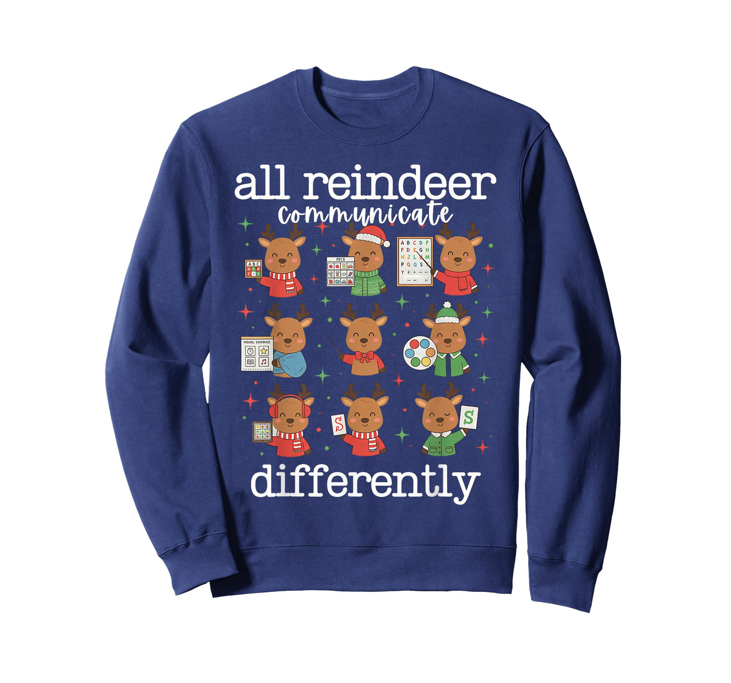 All Reindeer Communicate Differently Xmas Autism Awareness T-Shirt