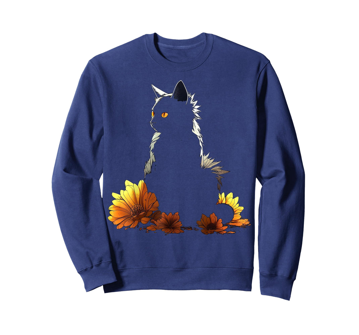 Cat Flowers Artwork - Cat Motif Animal T-Shirt