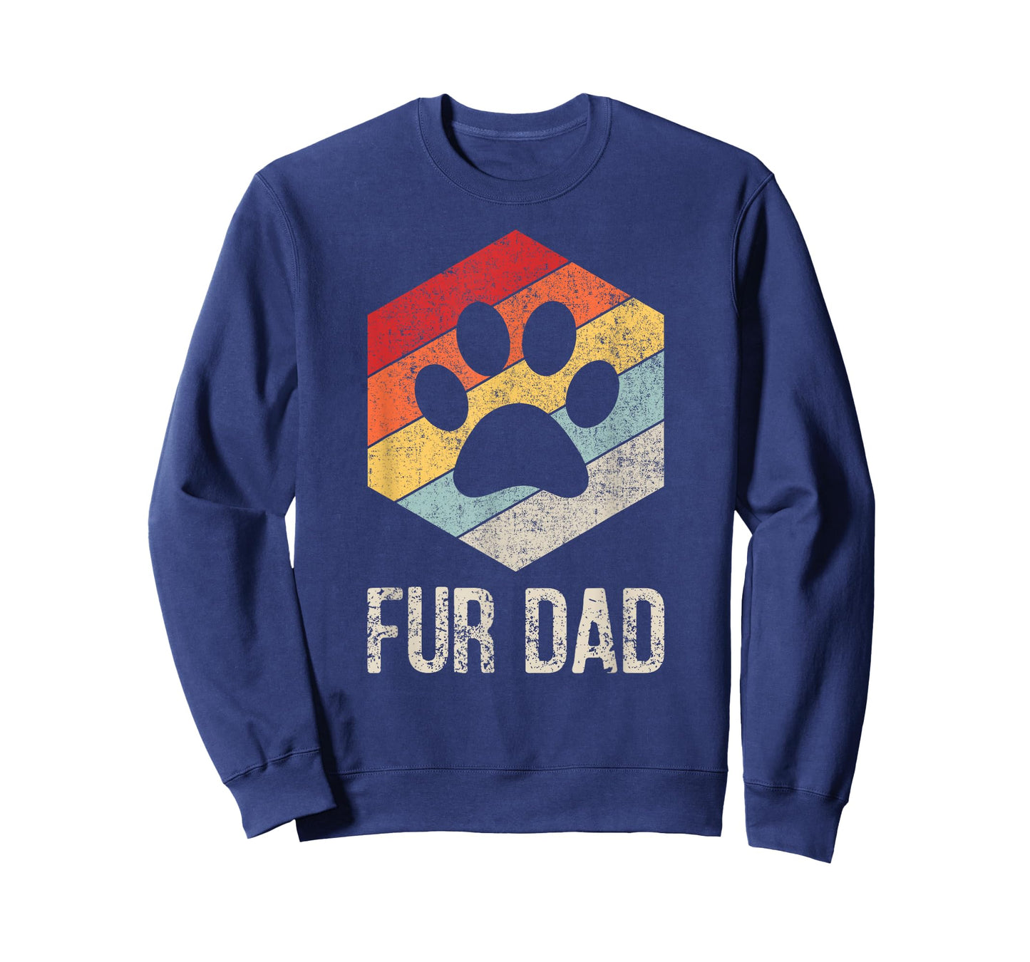 Funny Fur Dad Vintage Retro Dog and Cat Owner T-Shirt