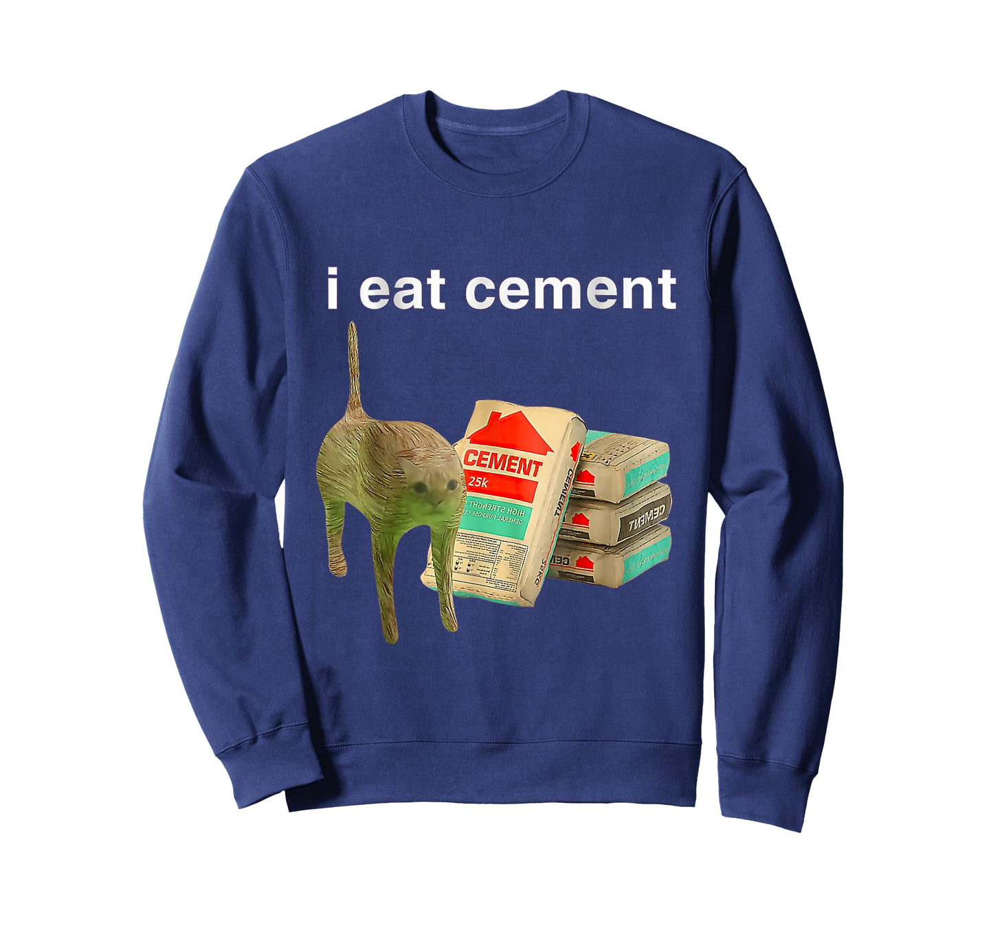 I Eat Cement Cursed Cat Funny Oddly Specific Dank Meme T-Shirt